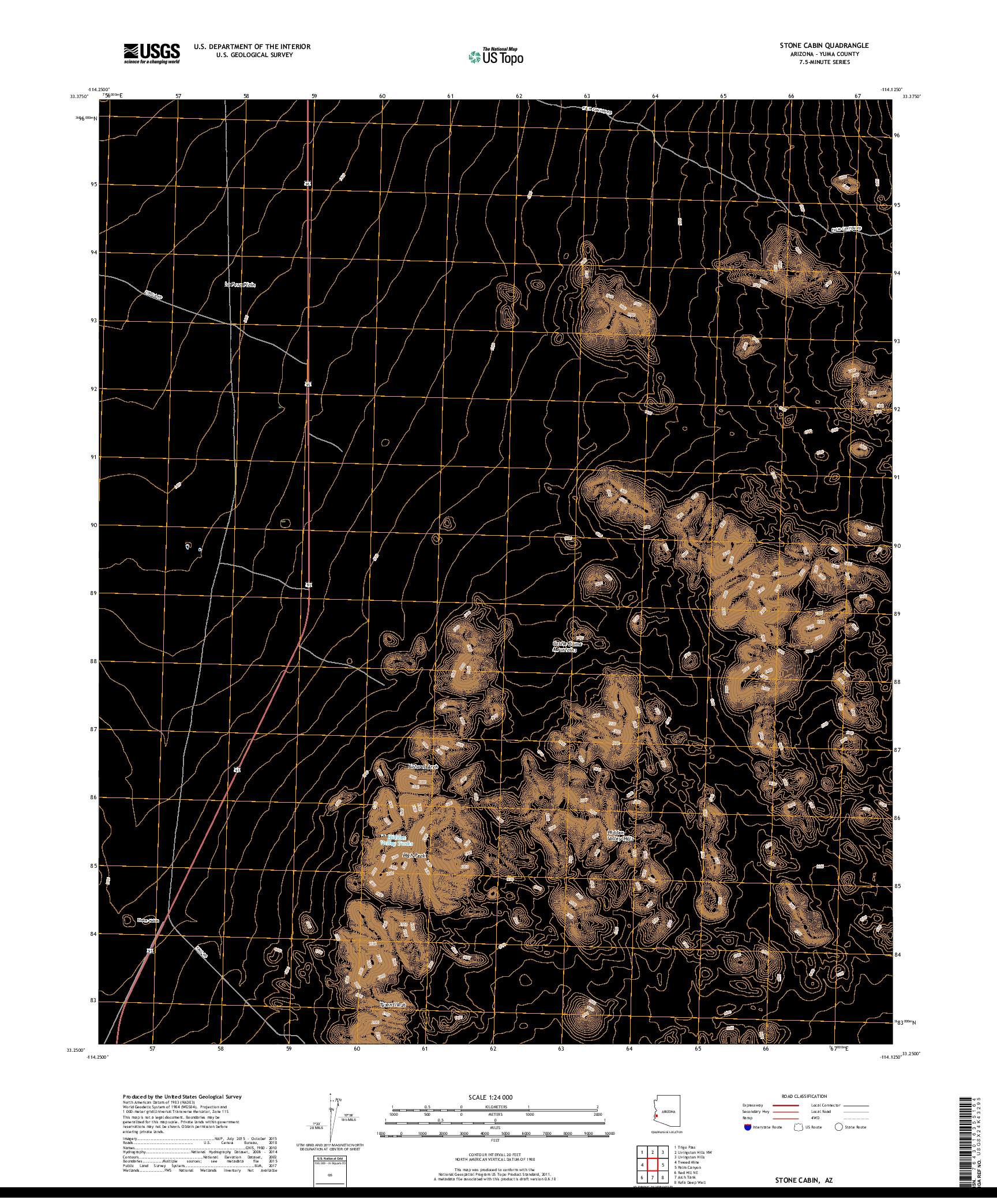 USGS US TOPO 7.5-MINUTE MAP FOR STONE CABIN, AZ 2018