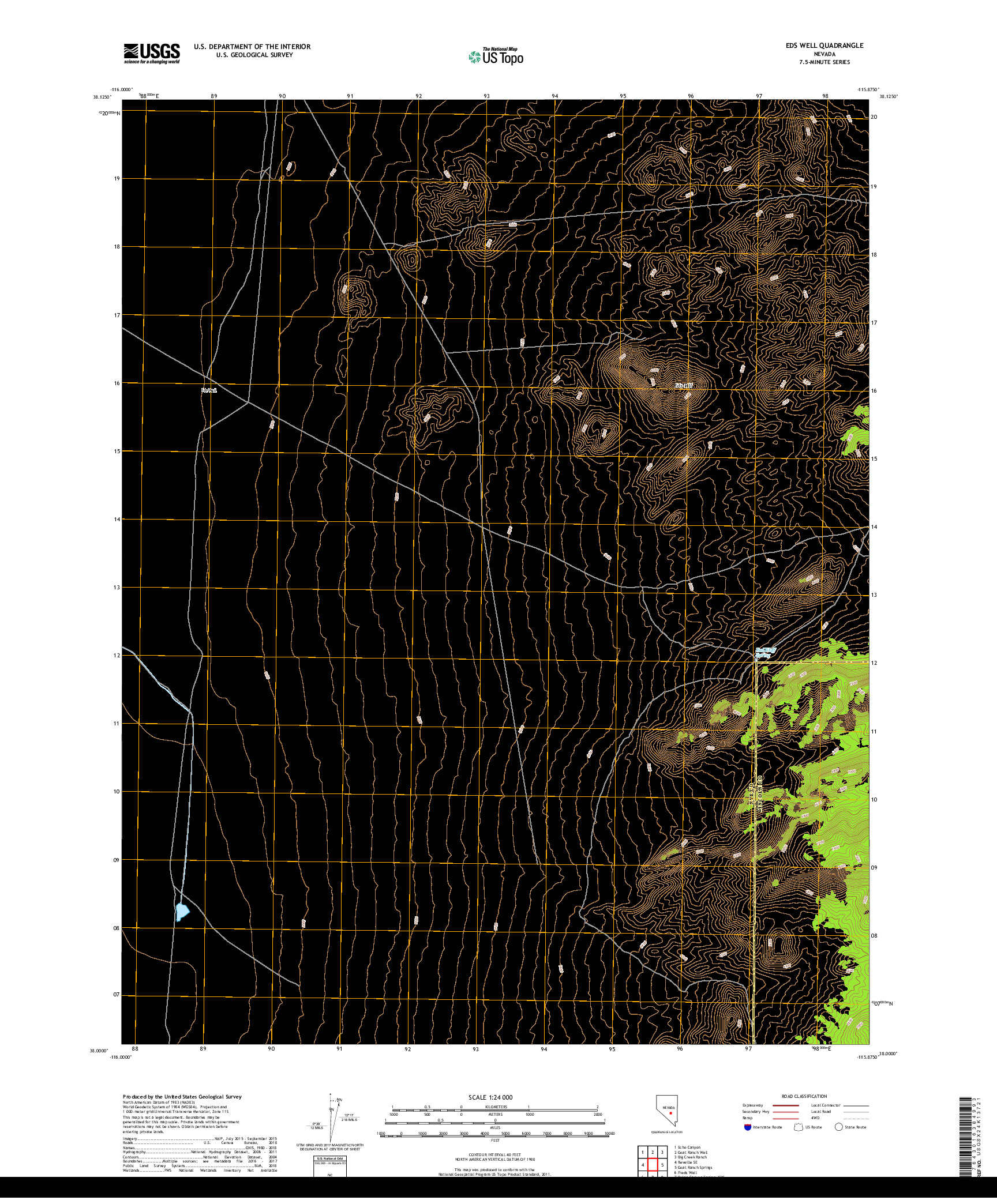 USGS US TOPO 7.5-MINUTE MAP FOR EDS WELL, NV 2018