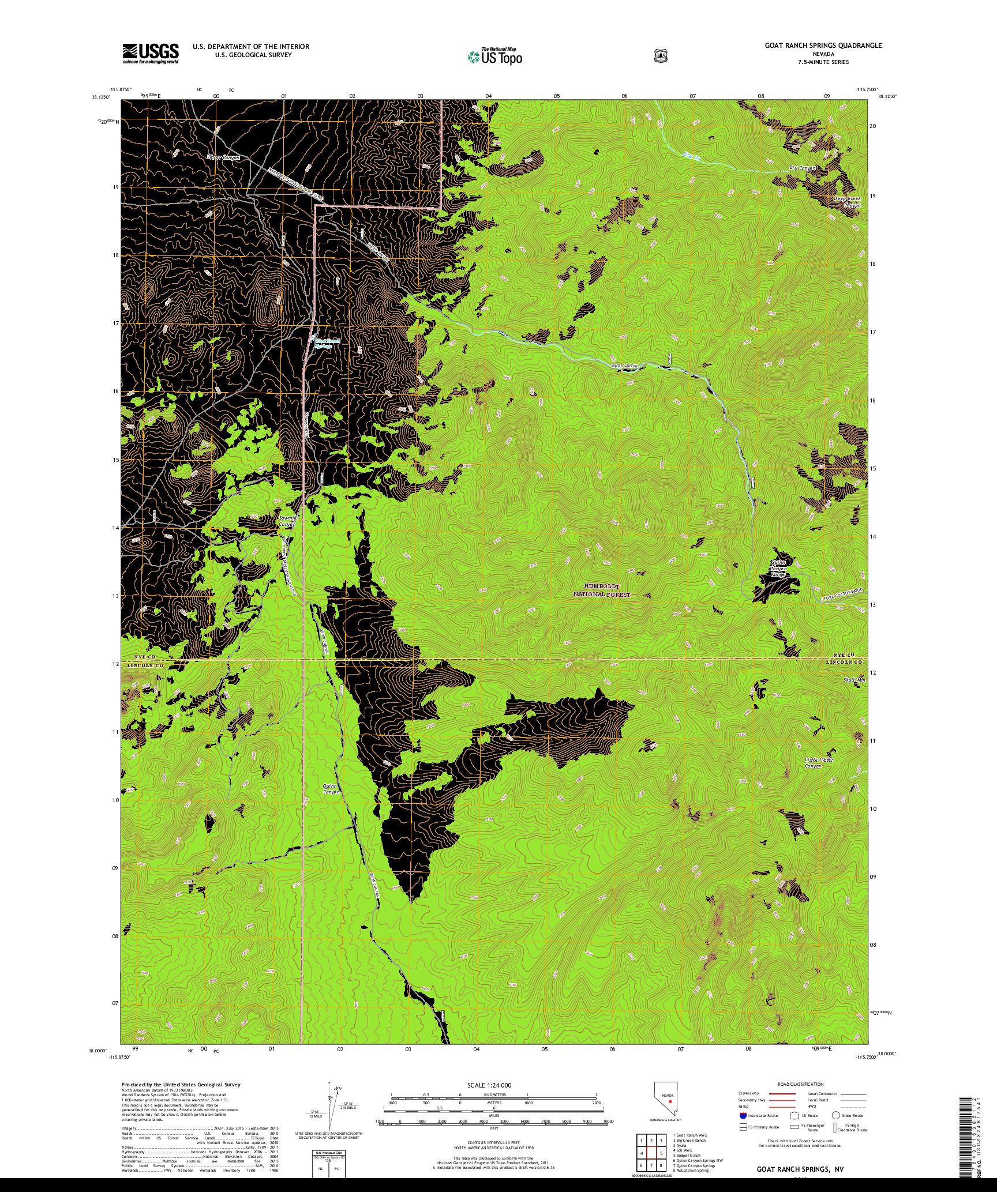 USGS US TOPO 7.5-MINUTE MAP FOR GOAT RANCH SPRINGS, NV 2018