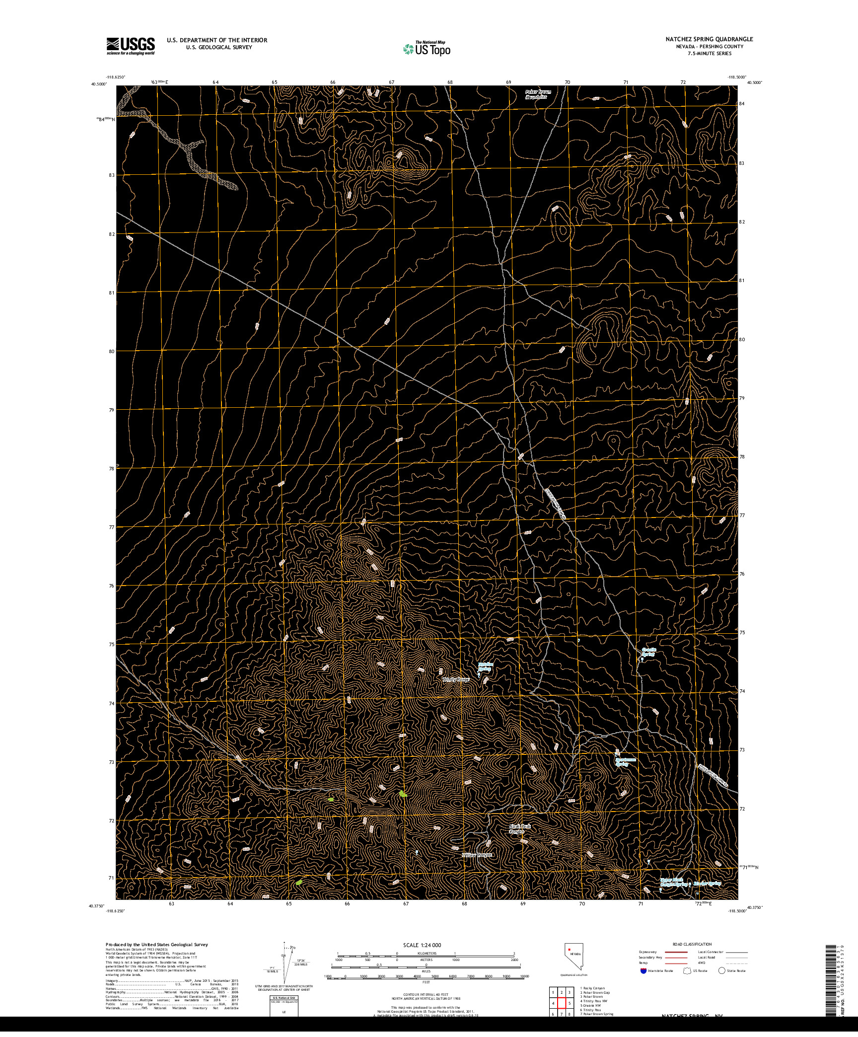 USGS US TOPO 7.5-MINUTE MAP FOR NATCHEZ SPRING, NV 2018