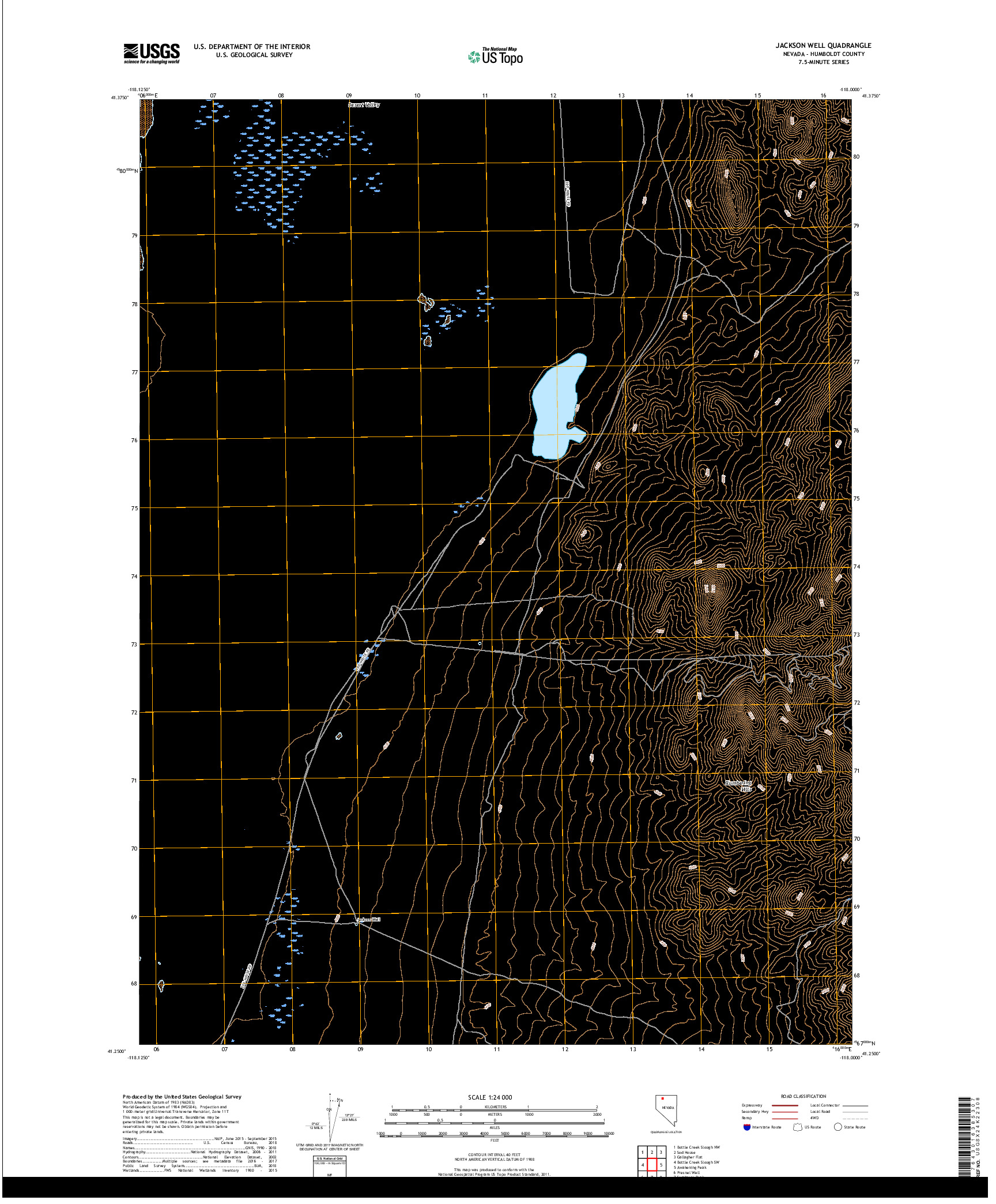 USGS US TOPO 7.5-MINUTE MAP FOR JACKSON WELL, NV 2018