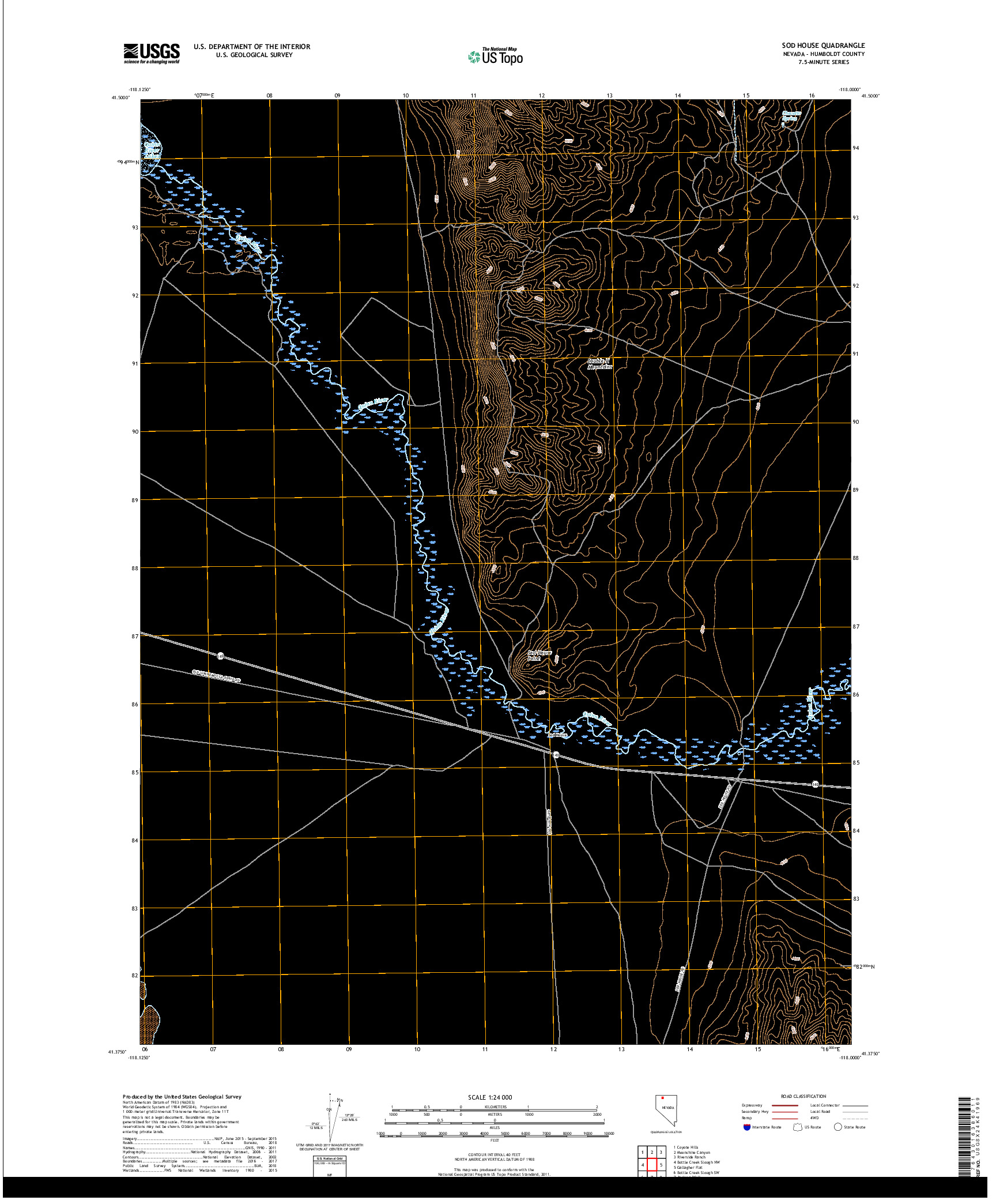 USGS US TOPO 7.5-MINUTE MAP FOR SOD HOUSE, NV 2018