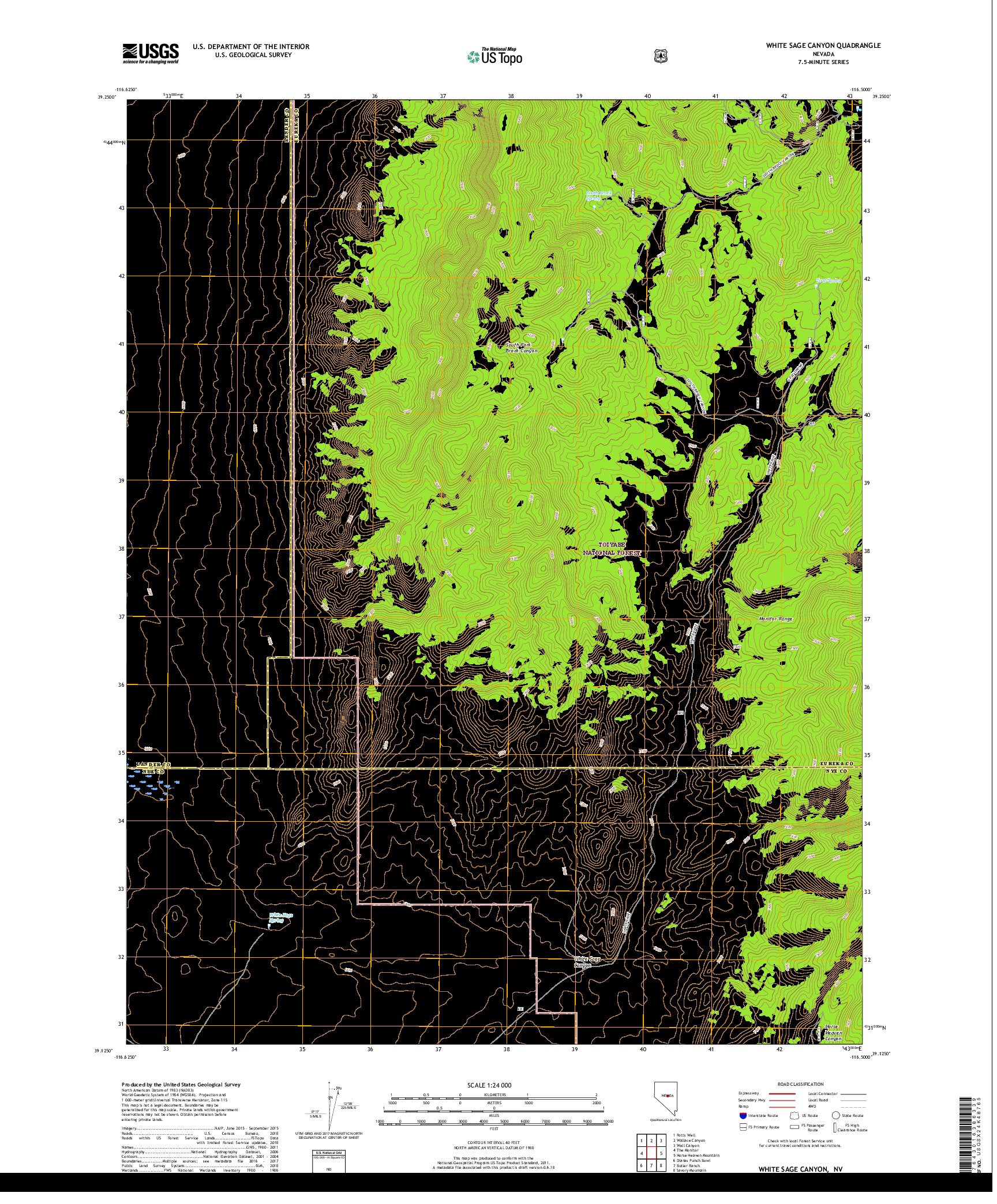 USGS US TOPO 7.5-MINUTE MAP FOR WHITE SAGE CANYON, NV 2018