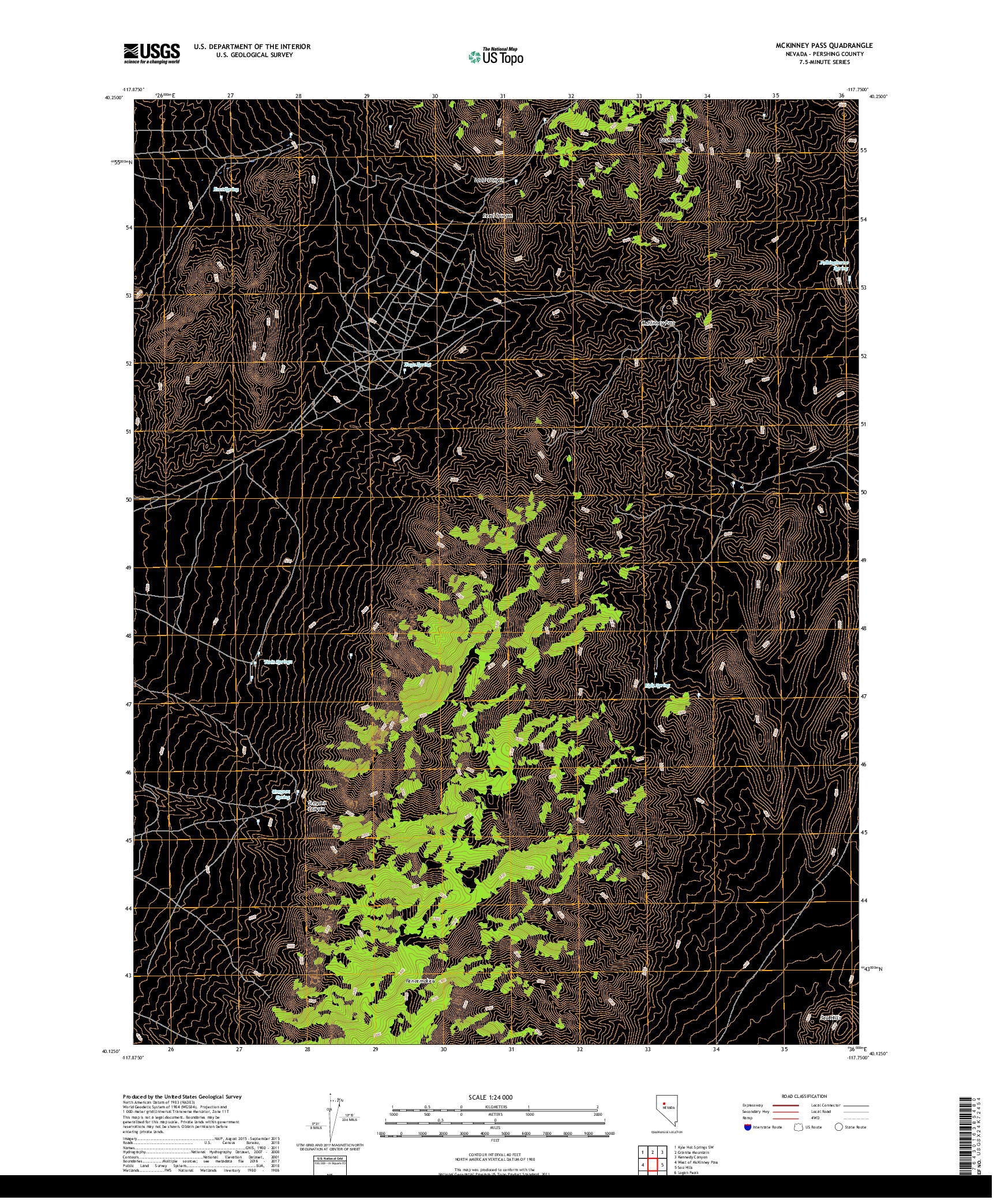 USGS US TOPO 7.5-MINUTE MAP FOR MCKINNEY PASS, NV 2018