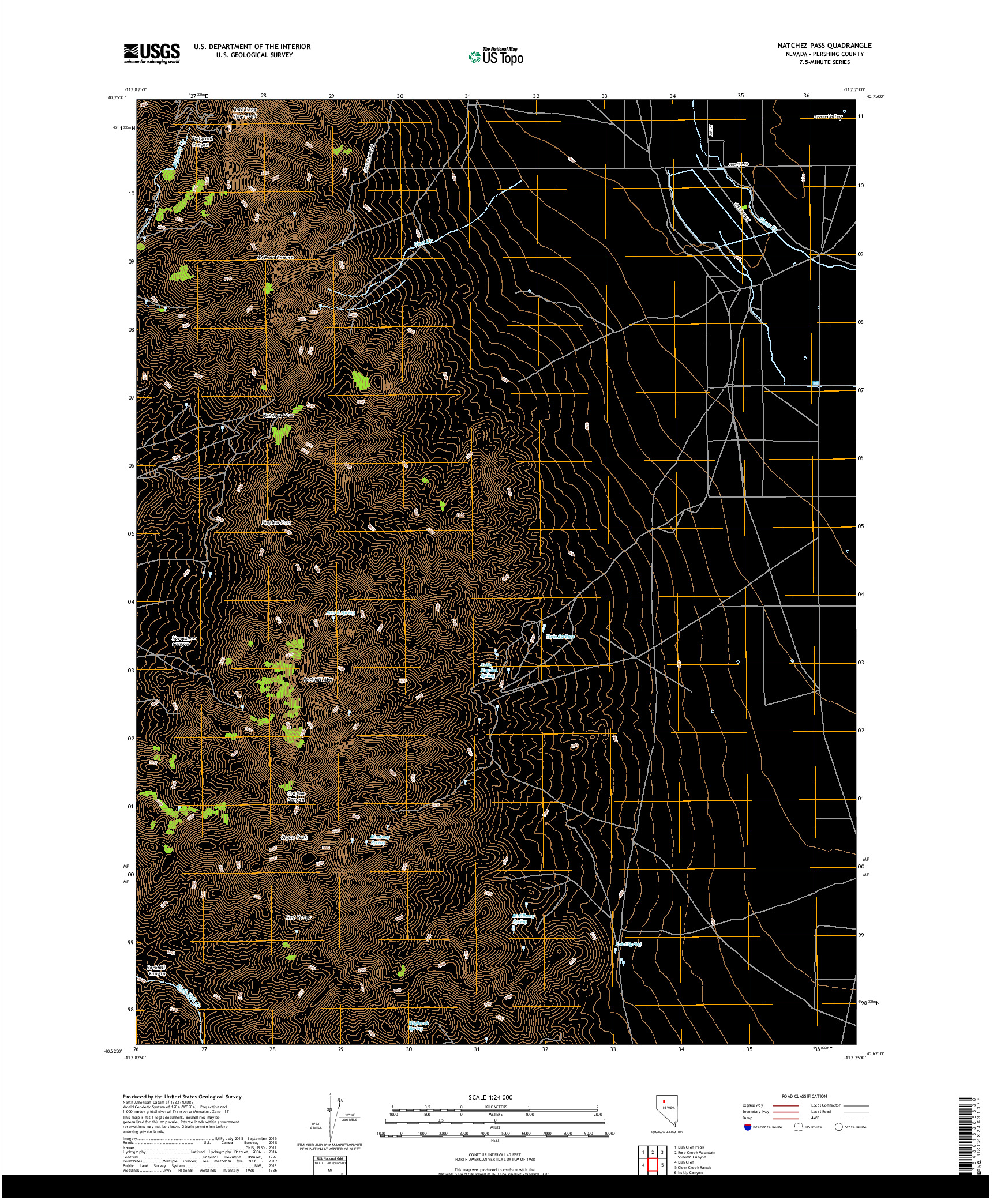 USGS US TOPO 7.5-MINUTE MAP FOR NATCHEZ PASS, NV 2018