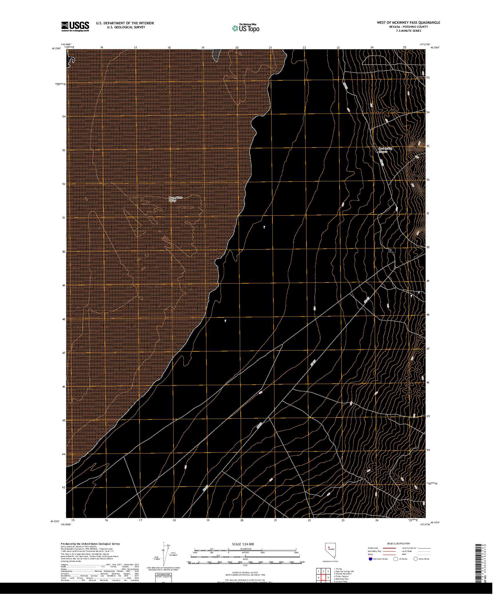 USGS US TOPO 7.5-MINUTE MAP FOR WEST OF MCKINNEY PASS, NV 2018