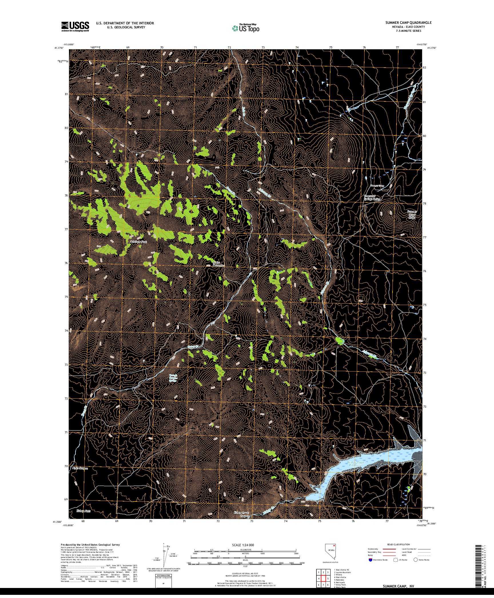 USGS US TOPO 7.5-MINUTE MAP FOR SUMMER CAMP, NV 2018