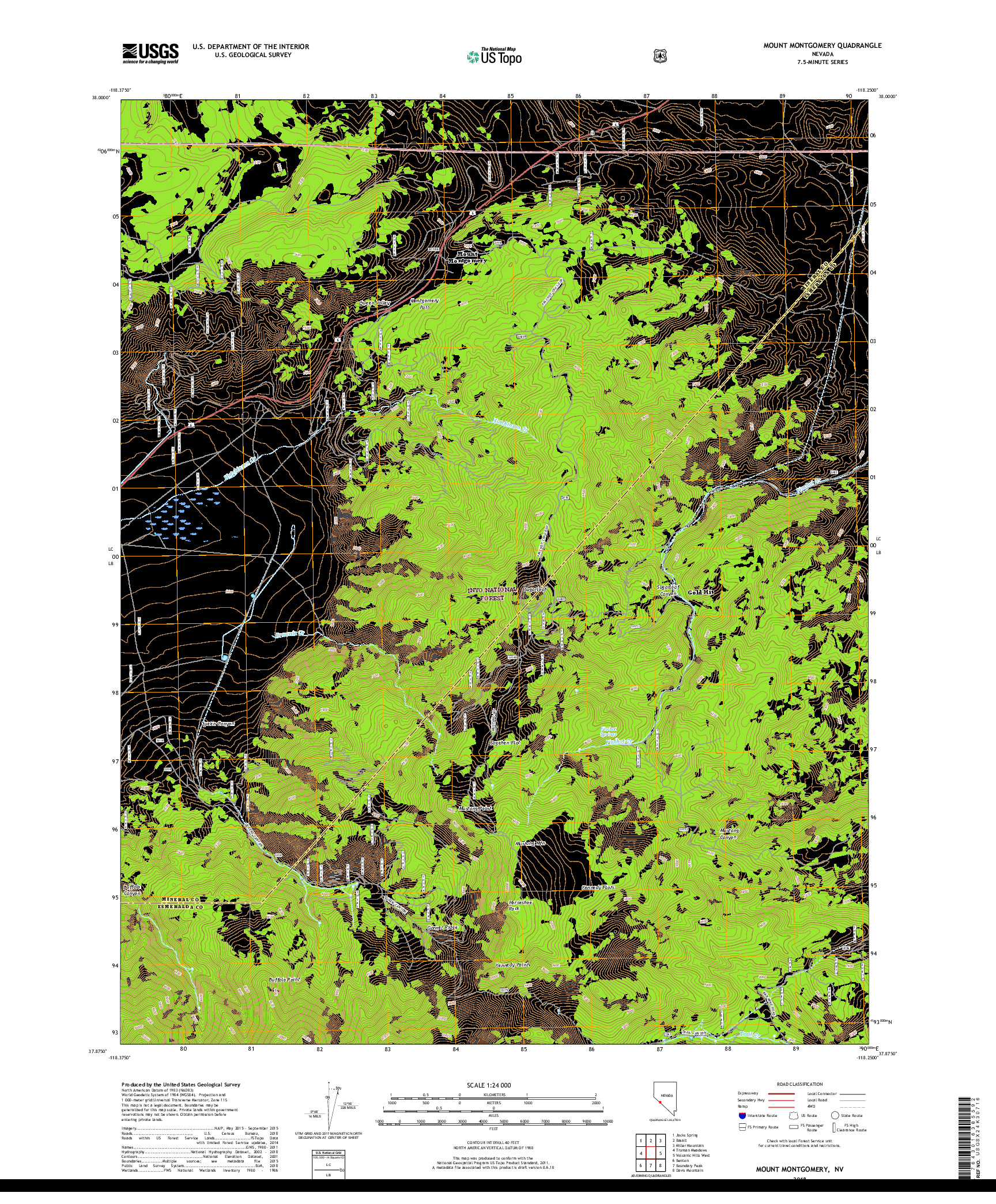 USGS US TOPO 7.5-MINUTE MAP FOR MOUNT MONTGOMERY, NV 2018