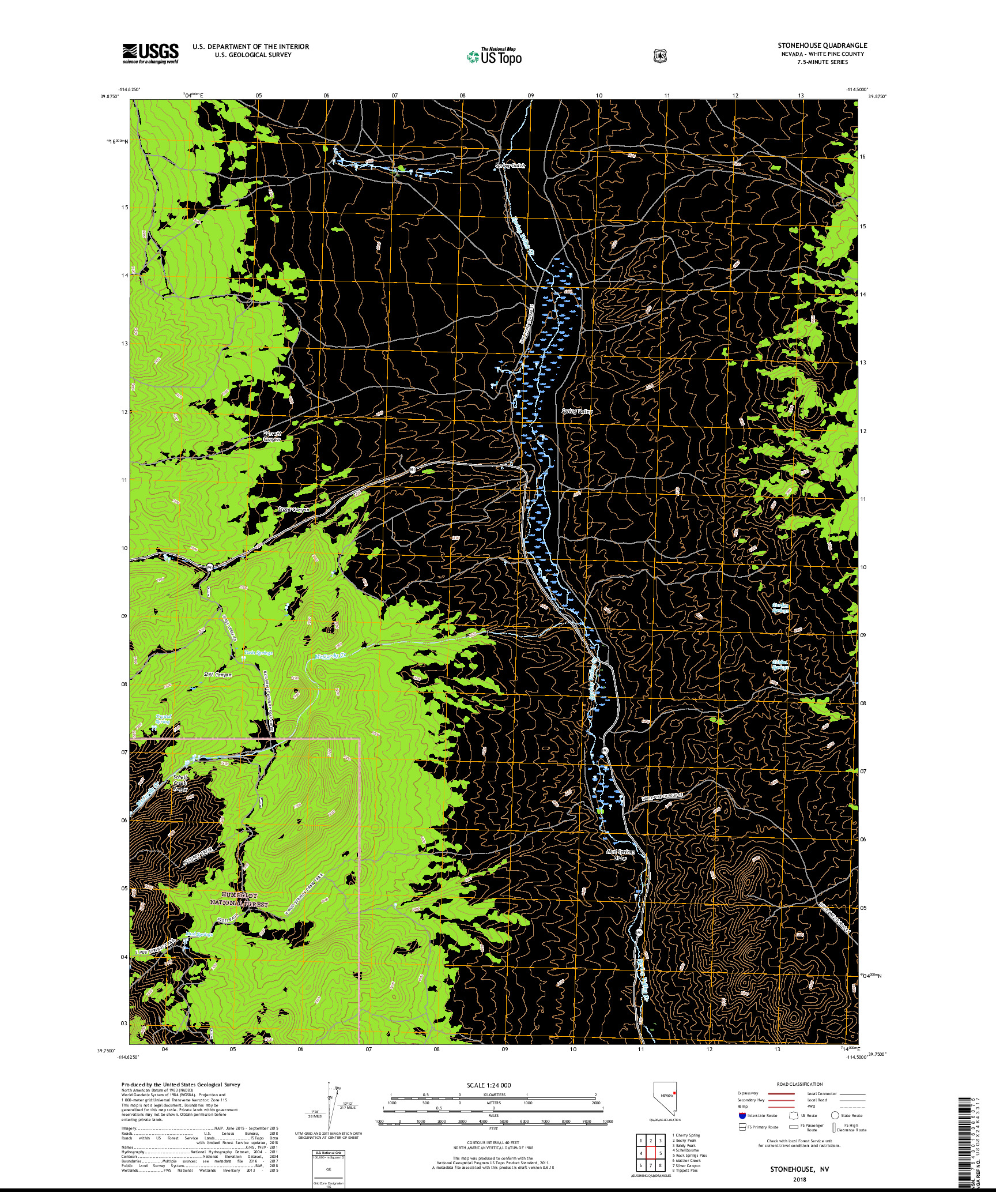 USGS US TOPO 7.5-MINUTE MAP FOR STONEHOUSE, NV 2018