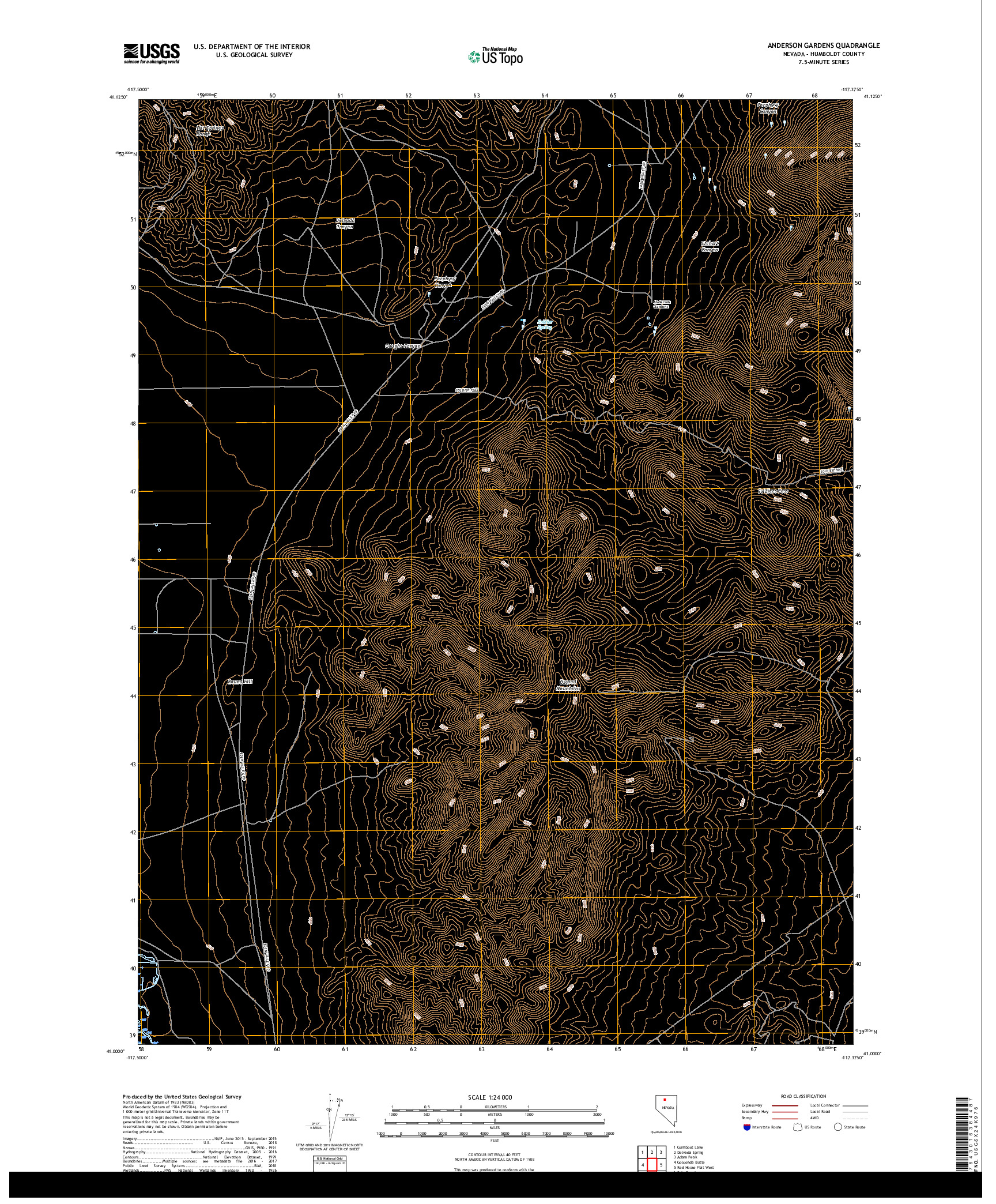 USGS US TOPO 7.5-MINUTE MAP FOR ANDERSON GARDENS, NV 2018