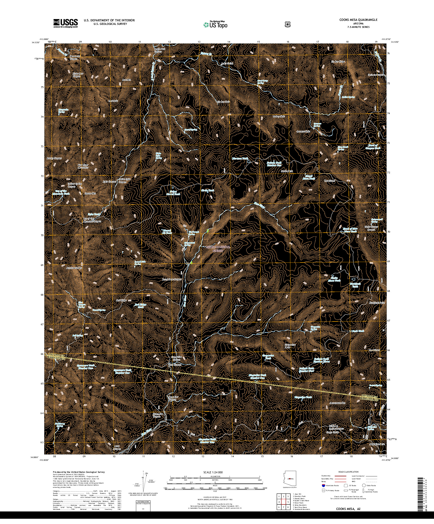 USGS US TOPO 7.5-MINUTE MAP FOR COOKS MESA, AZ 2018