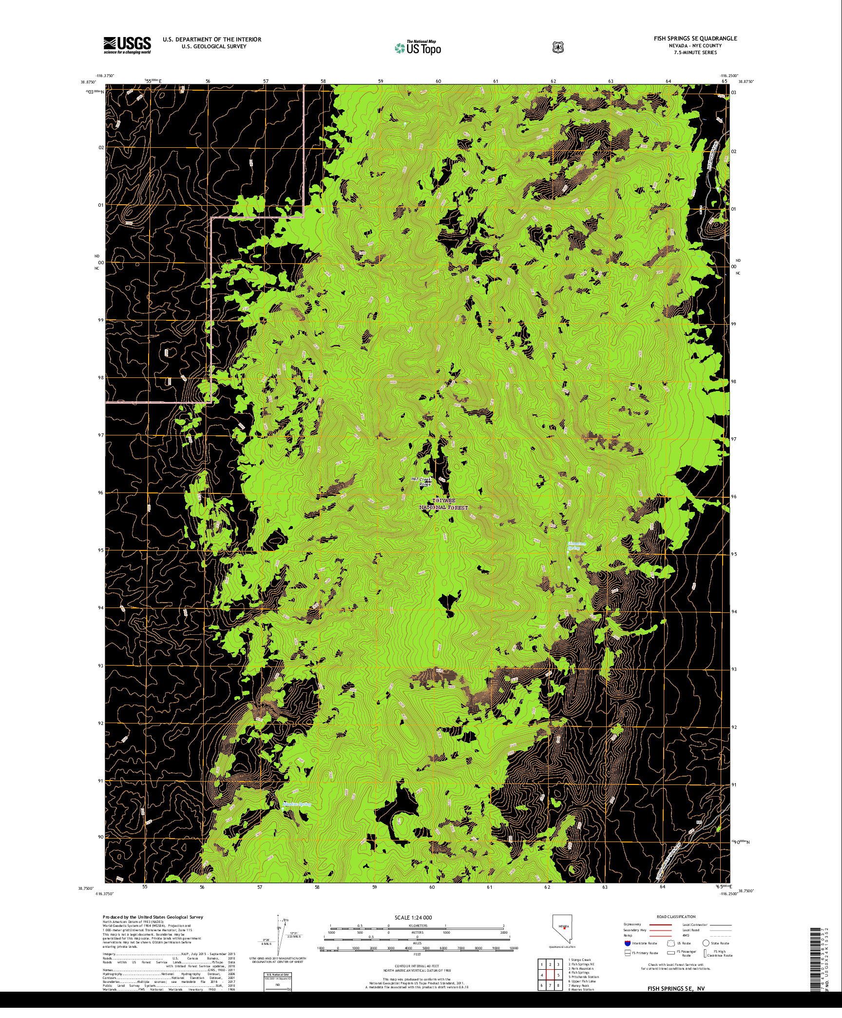 USGS US TOPO 7.5-MINUTE MAP FOR FISH SPRINGS SE, NV 2018