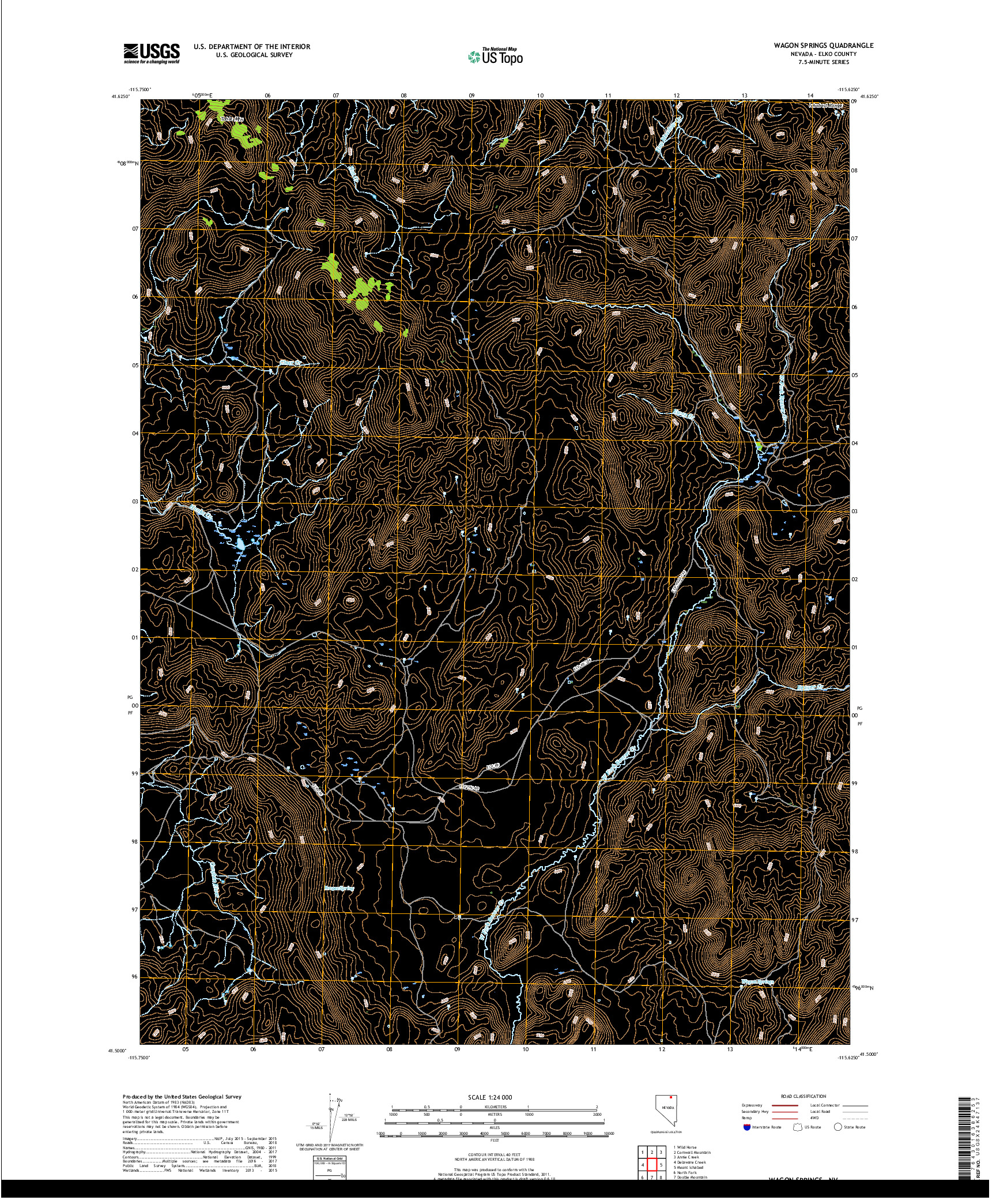 USGS US TOPO 7.5-MINUTE MAP FOR WAGON SPRINGS, NV 2018