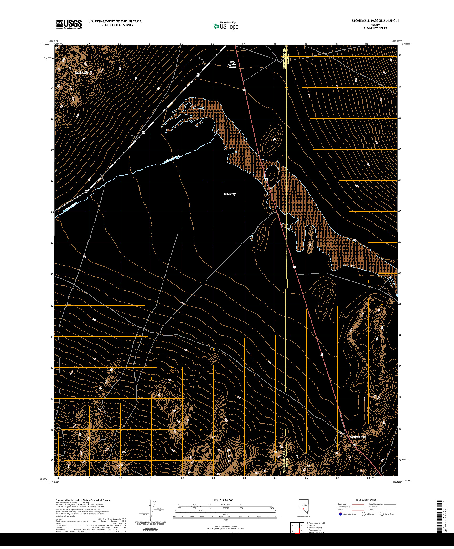 USGS US TOPO 7.5-MINUTE MAP FOR STONEWALL PASS, NV 2018