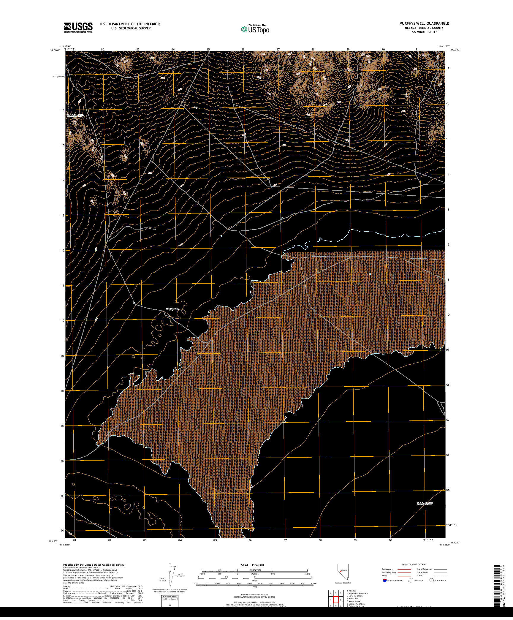 USGS US TOPO 7.5-MINUTE MAP FOR MURPHYS WELL, NV 2018