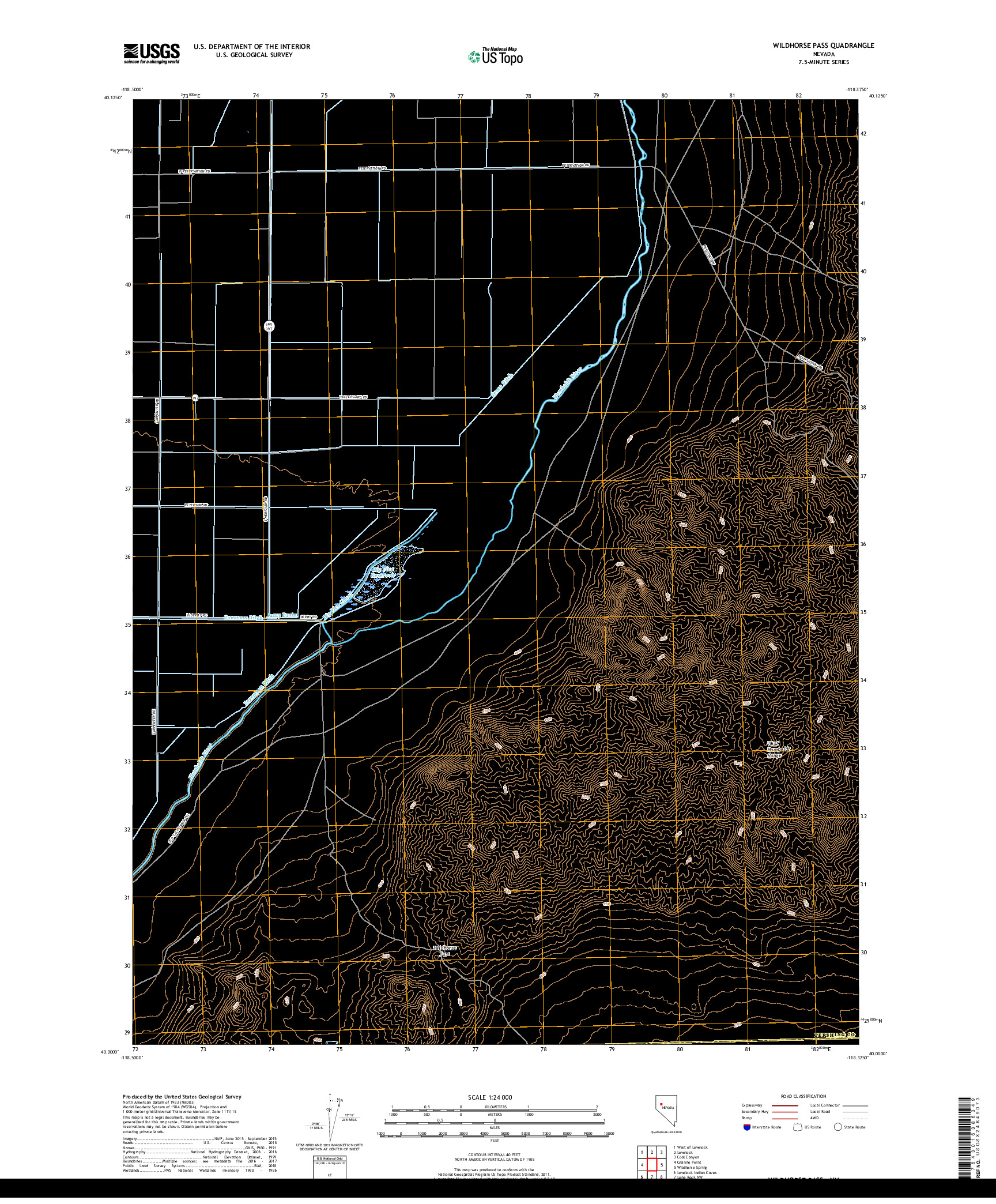 USGS US TOPO 7.5-MINUTE MAP FOR WILDHORSE PASS, NV 2018