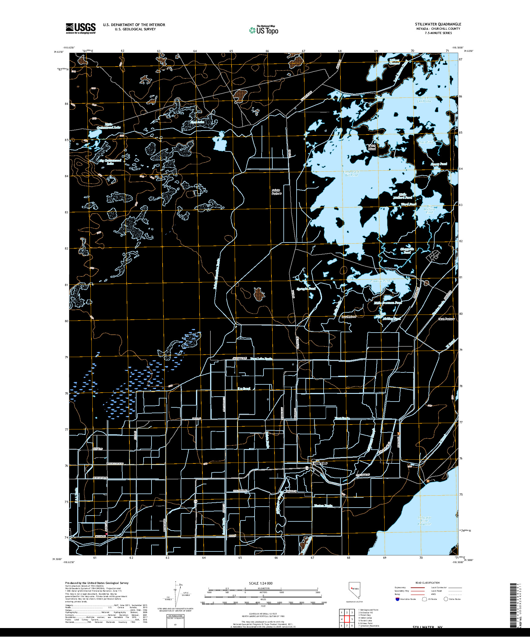 USGS US TOPO 7.5-MINUTE MAP FOR STILLWATER, NV 2018