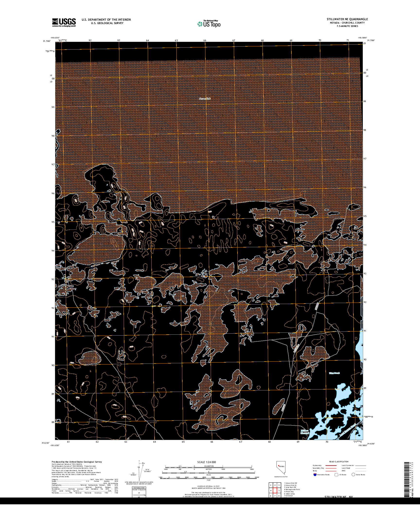 USGS US TOPO 7.5-MINUTE MAP FOR STILLWATER NE, NV 2018