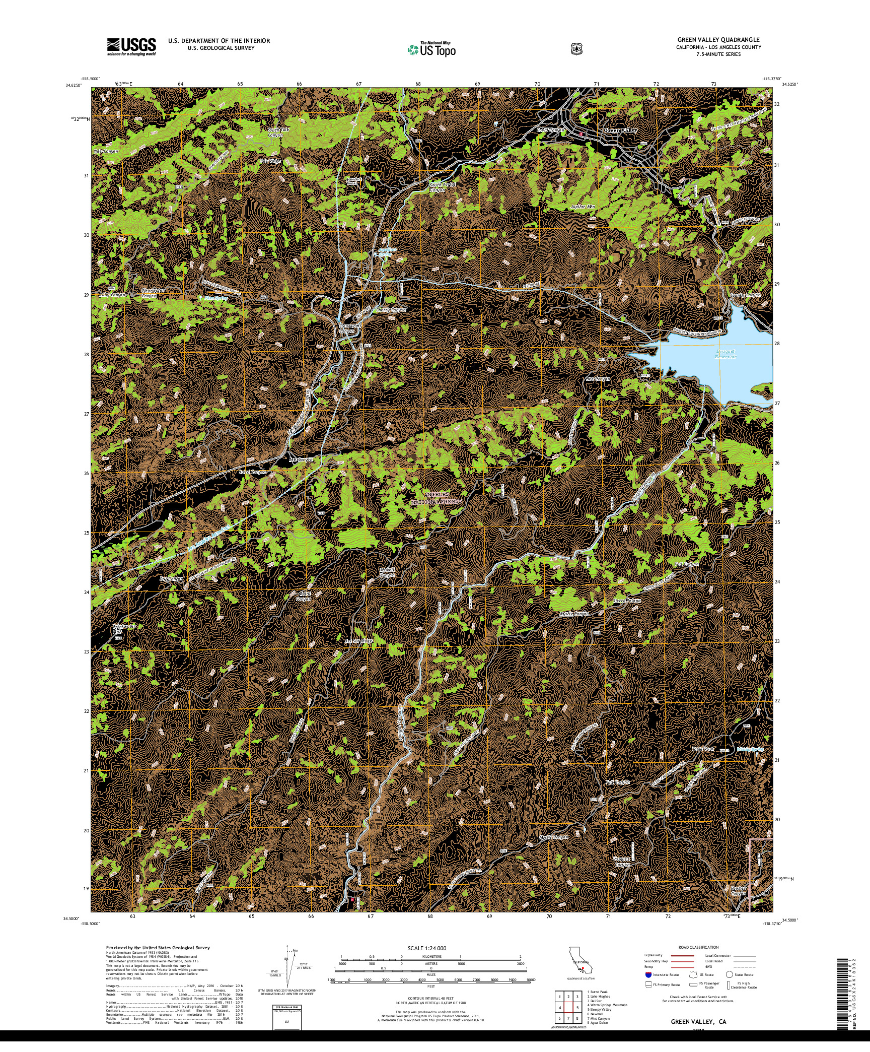 USGS US TOPO 7.5-MINUTE MAP FOR GREEN VALLEY, CA 2018