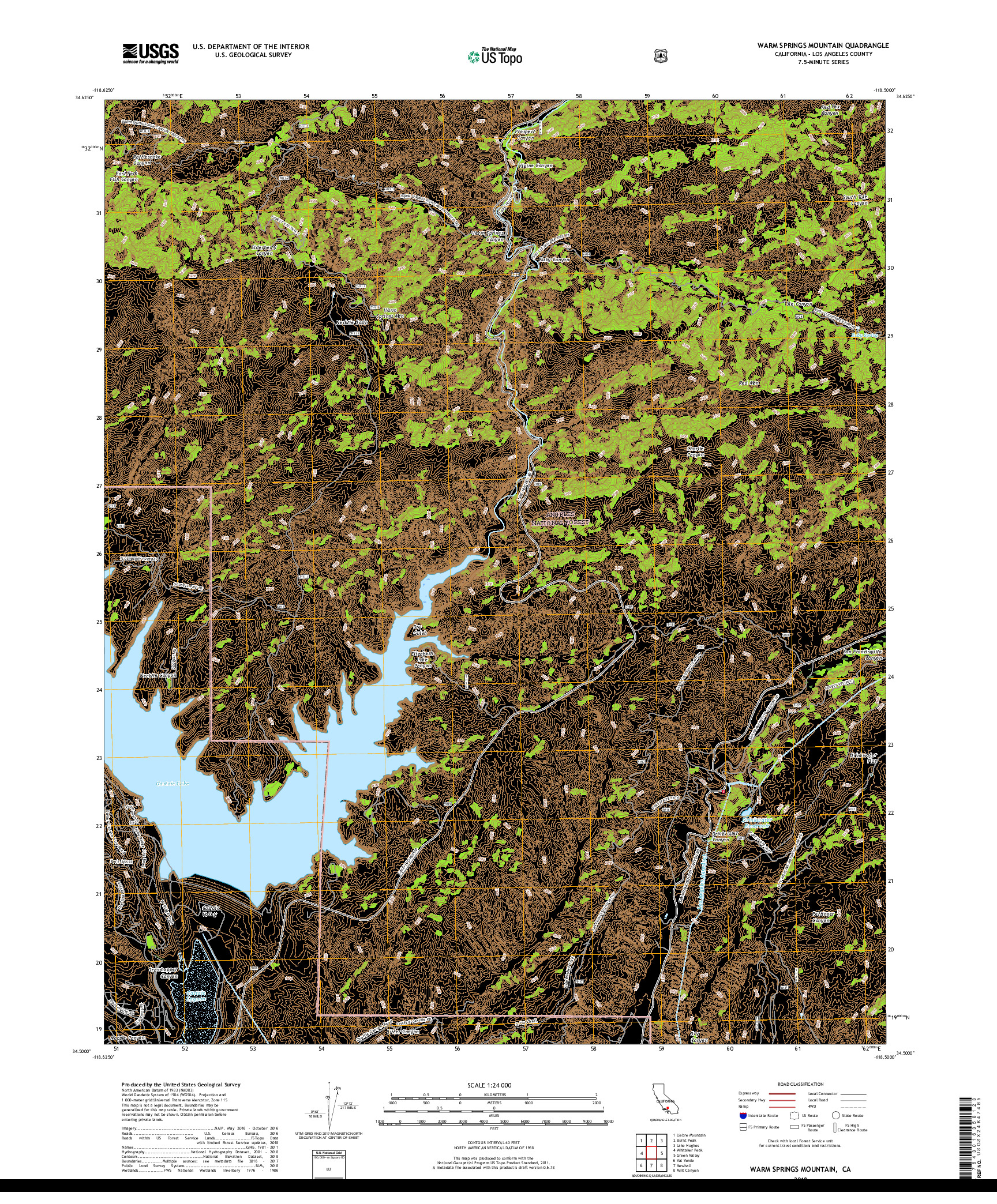 USGS US TOPO 7.5-MINUTE MAP FOR WARM SPRINGS MOUNTAIN, CA 2018