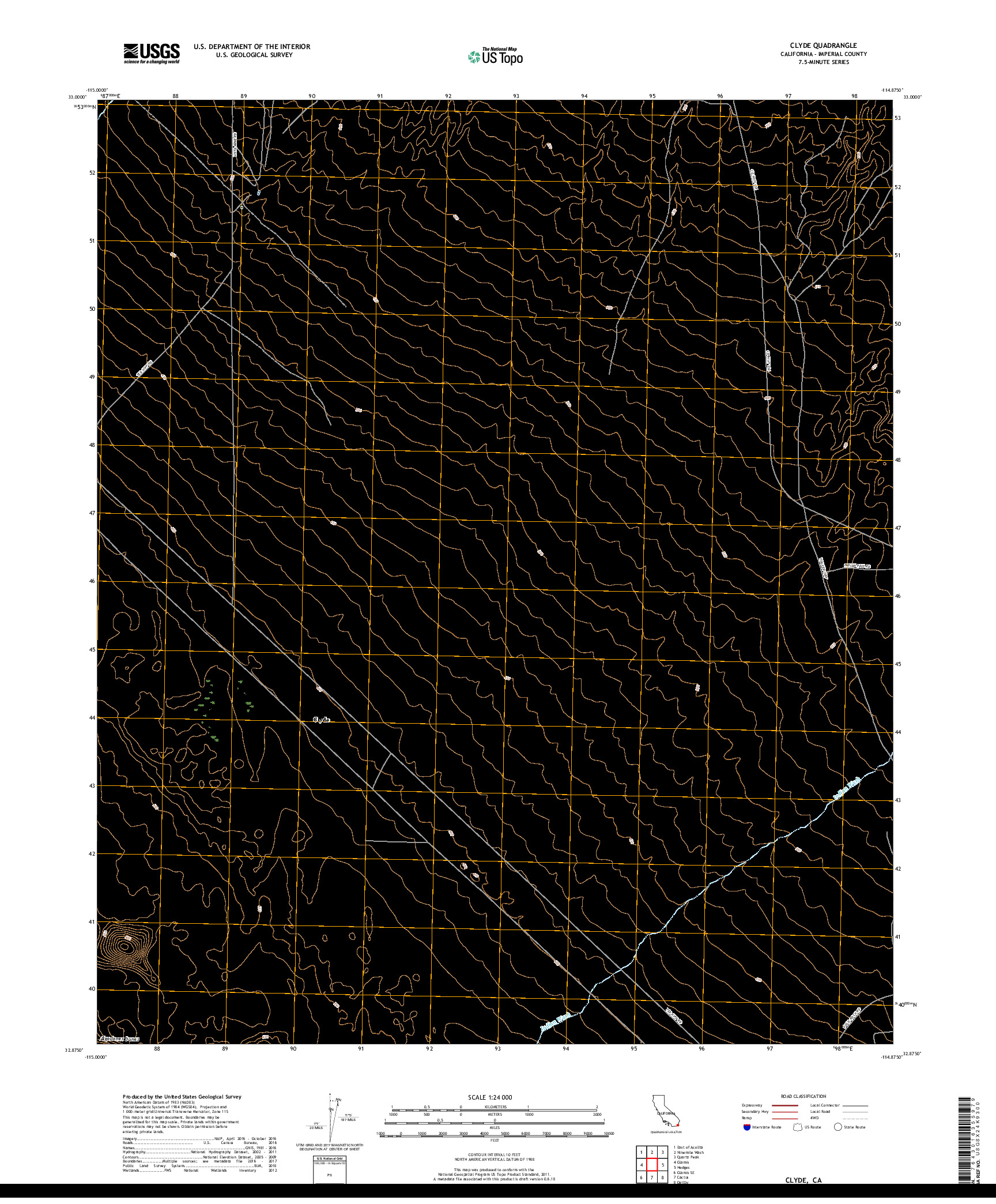 USGS US TOPO 7.5-MINUTE MAP FOR CLYDE, CA 2018