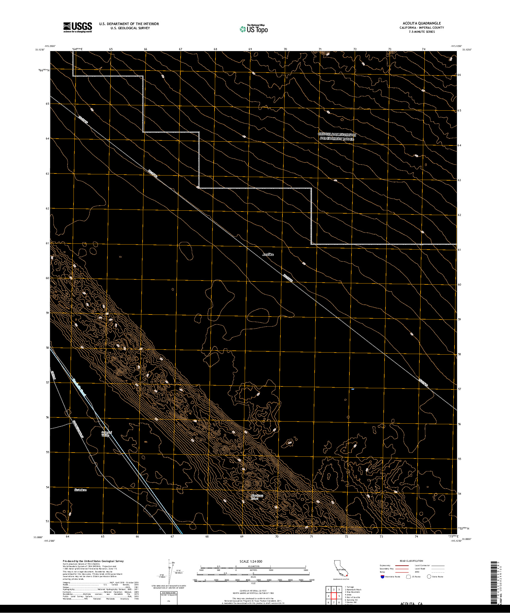 USGS US TOPO 7.5-MINUTE MAP FOR ACOLITA, CA 2018