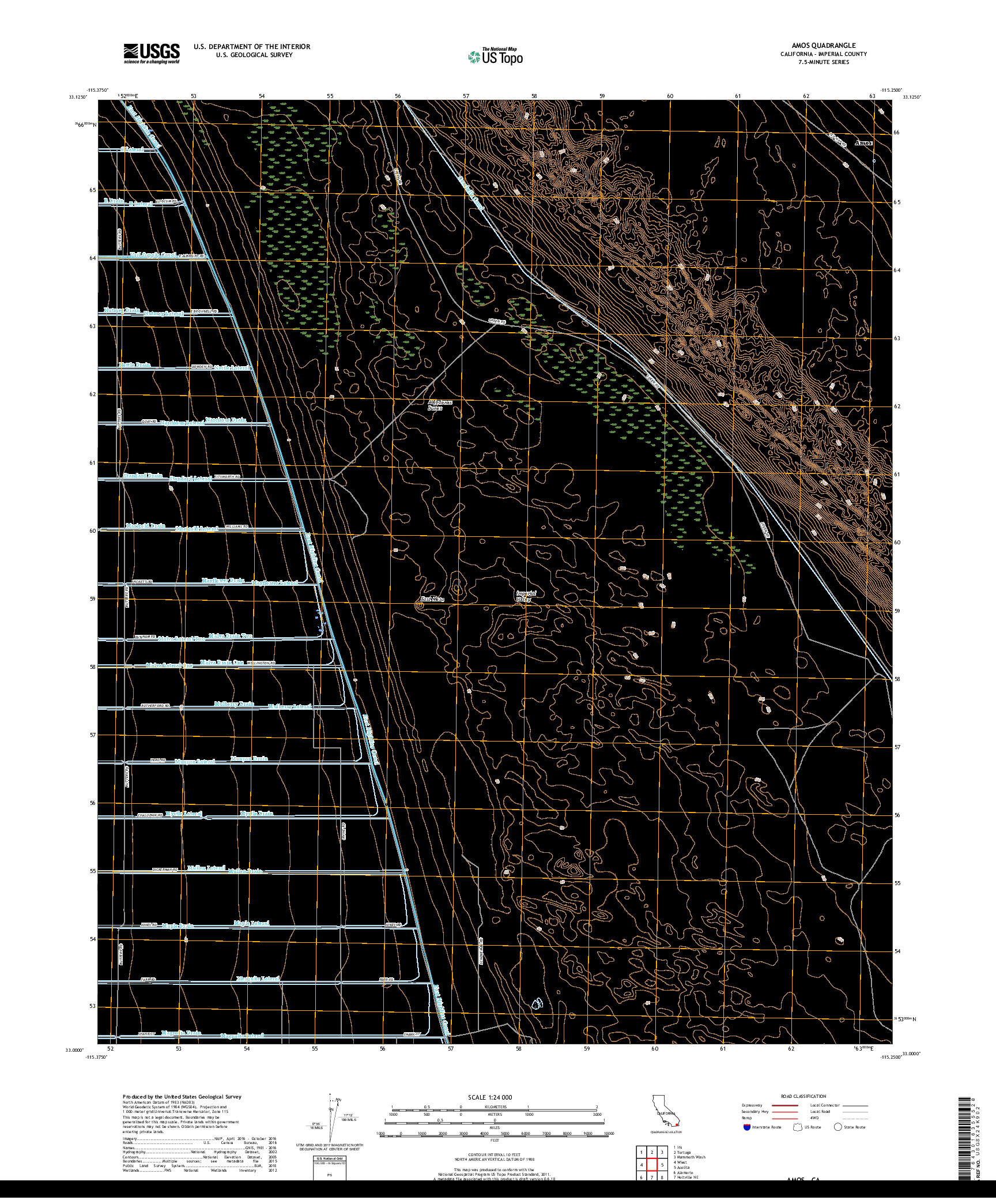 USGS US TOPO 7.5-MINUTE MAP FOR AMOS, CA 2018