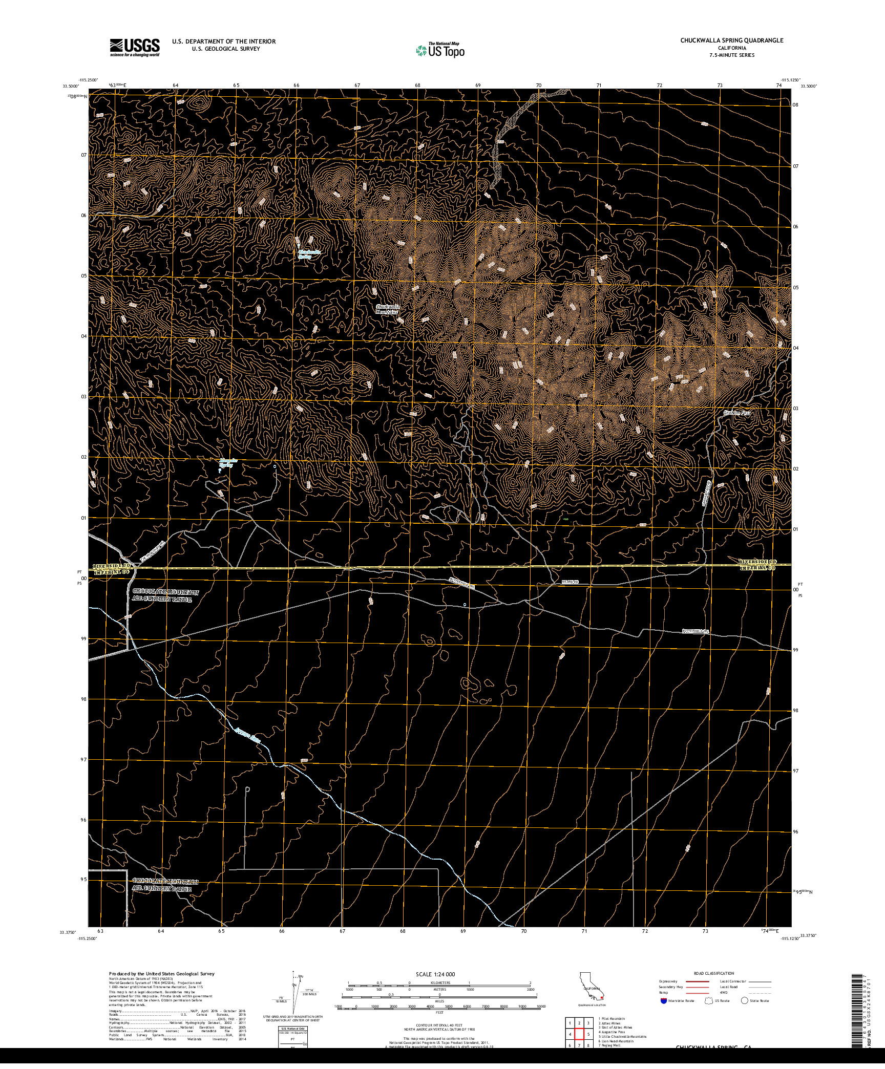 USGS US TOPO 7.5-MINUTE MAP FOR CHUCKWALLA SPRING, CA 2018