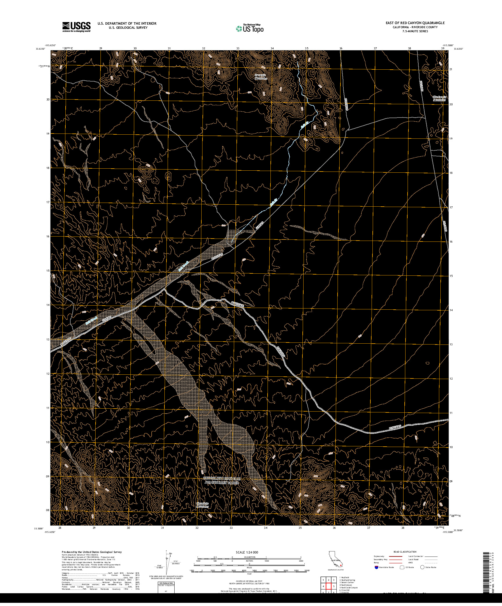 USGS US TOPO 7.5-MINUTE MAP FOR EAST OF RED CANYON, CA 2018