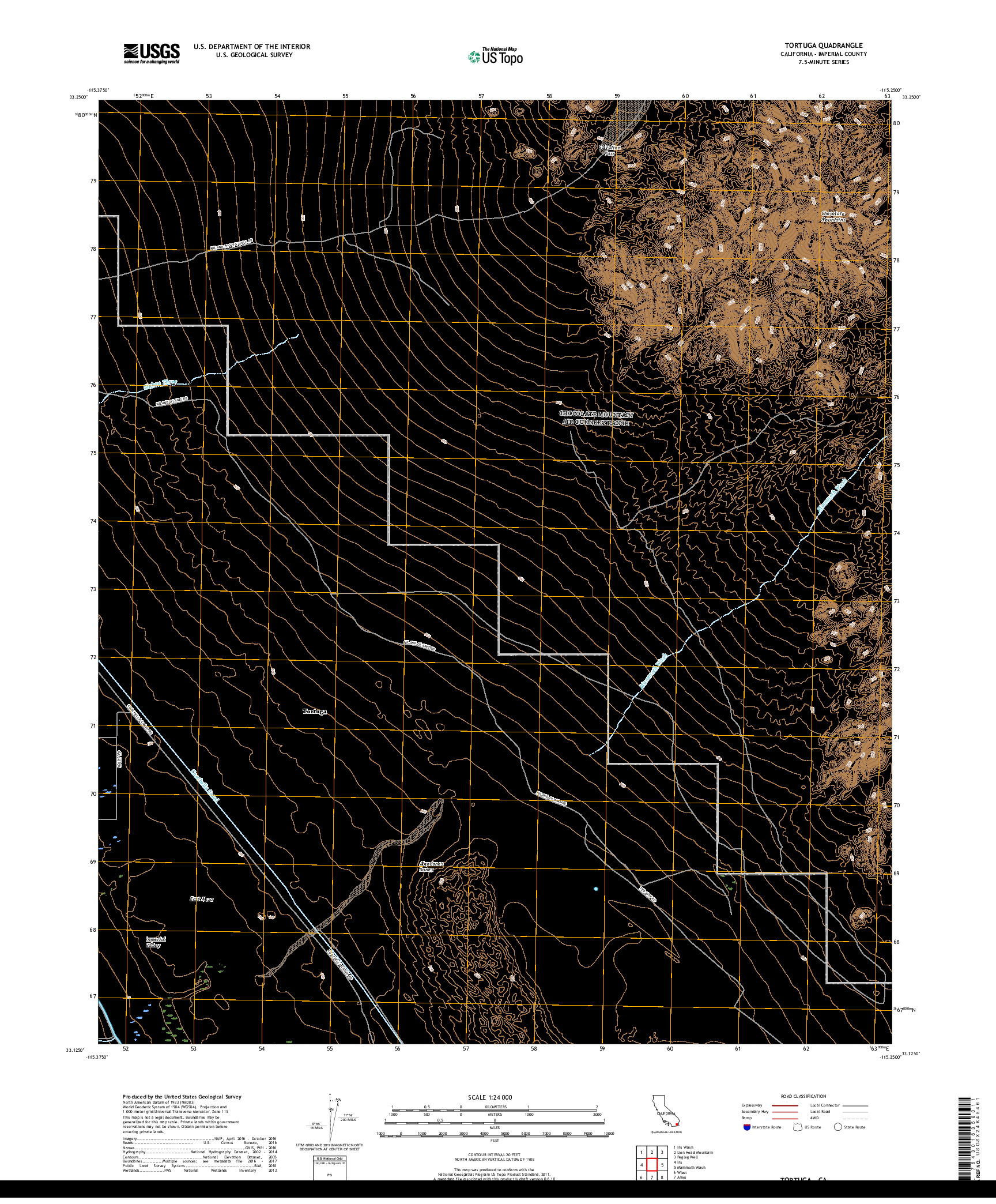 USGS US TOPO 7.5-MINUTE MAP FOR TORTUGA, CA 2018