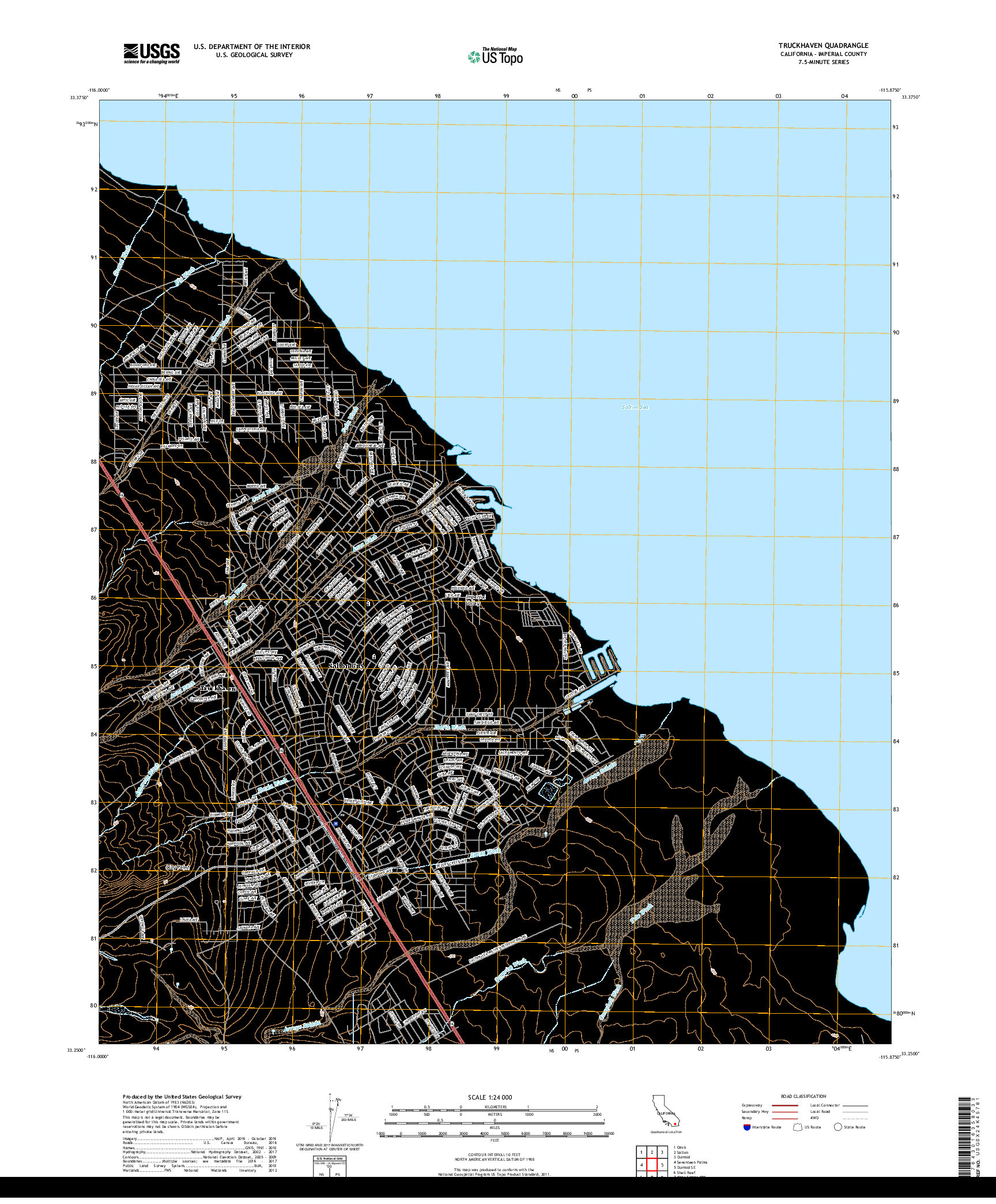 USGS US TOPO 7.5-MINUTE MAP FOR TRUCKHAVEN, CA 2018