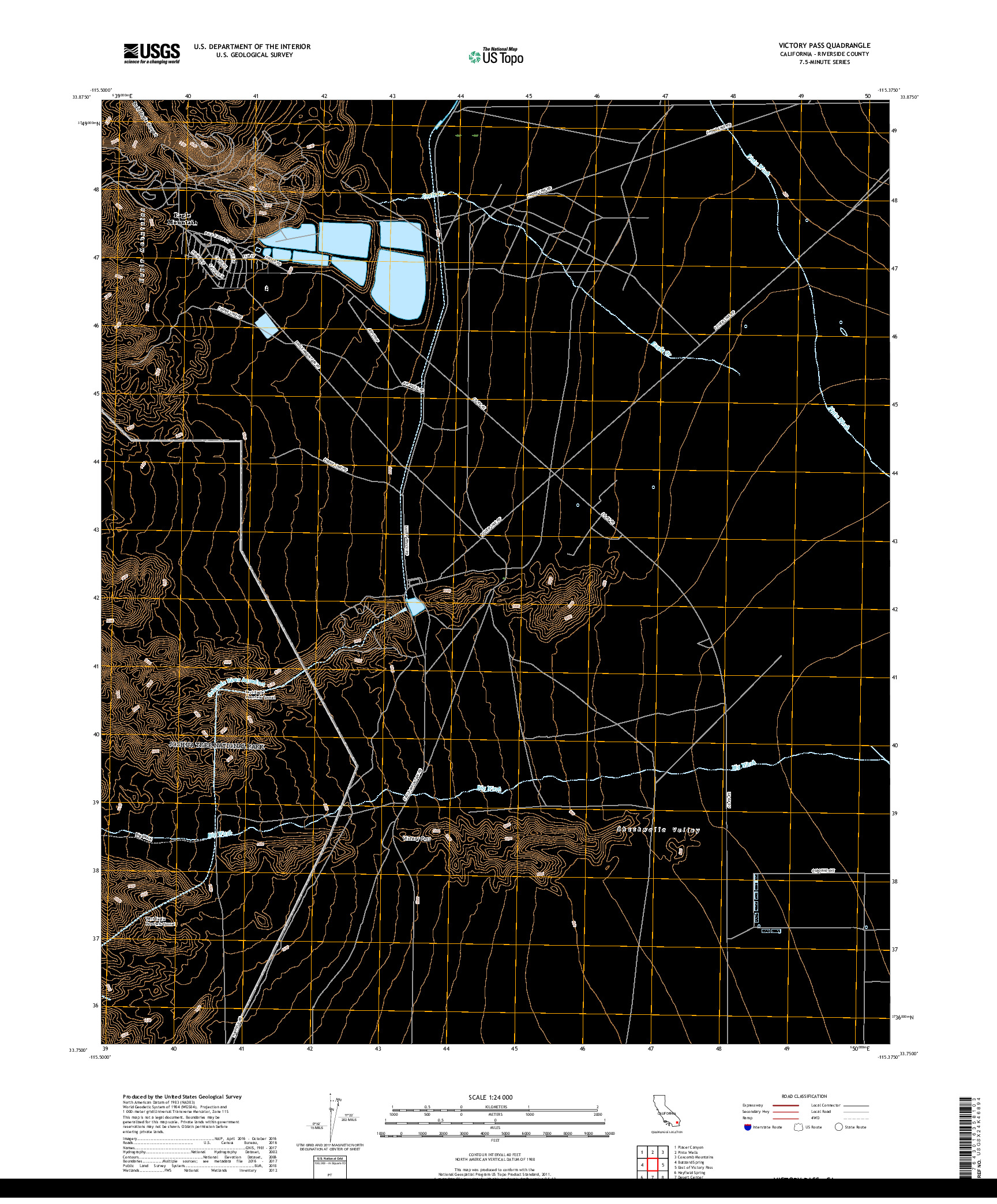 USGS US TOPO 7.5-MINUTE MAP FOR VICTORY PASS, CA 2018