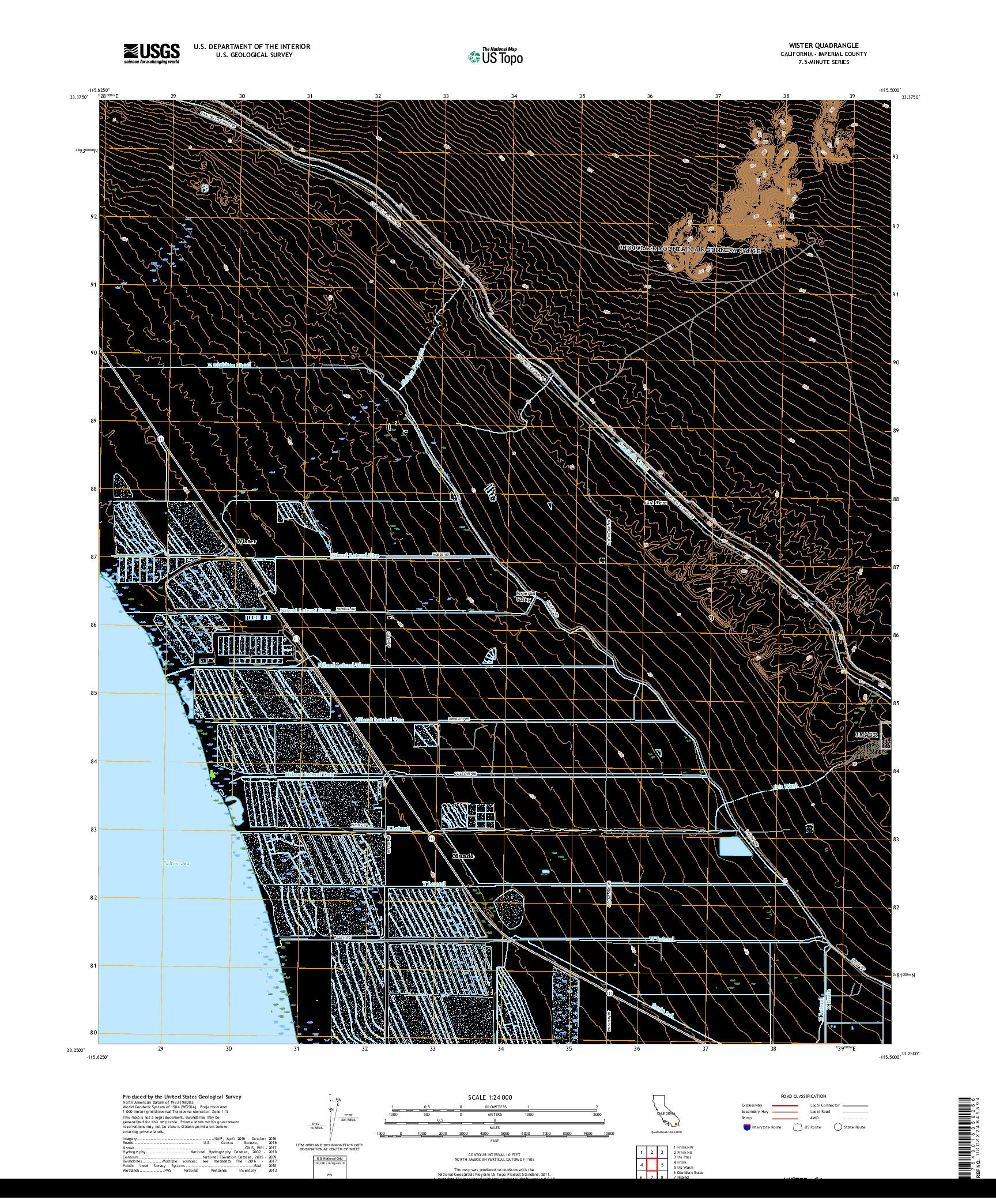 USGS US TOPO 7.5-MINUTE MAP FOR WISTER, CA 2018