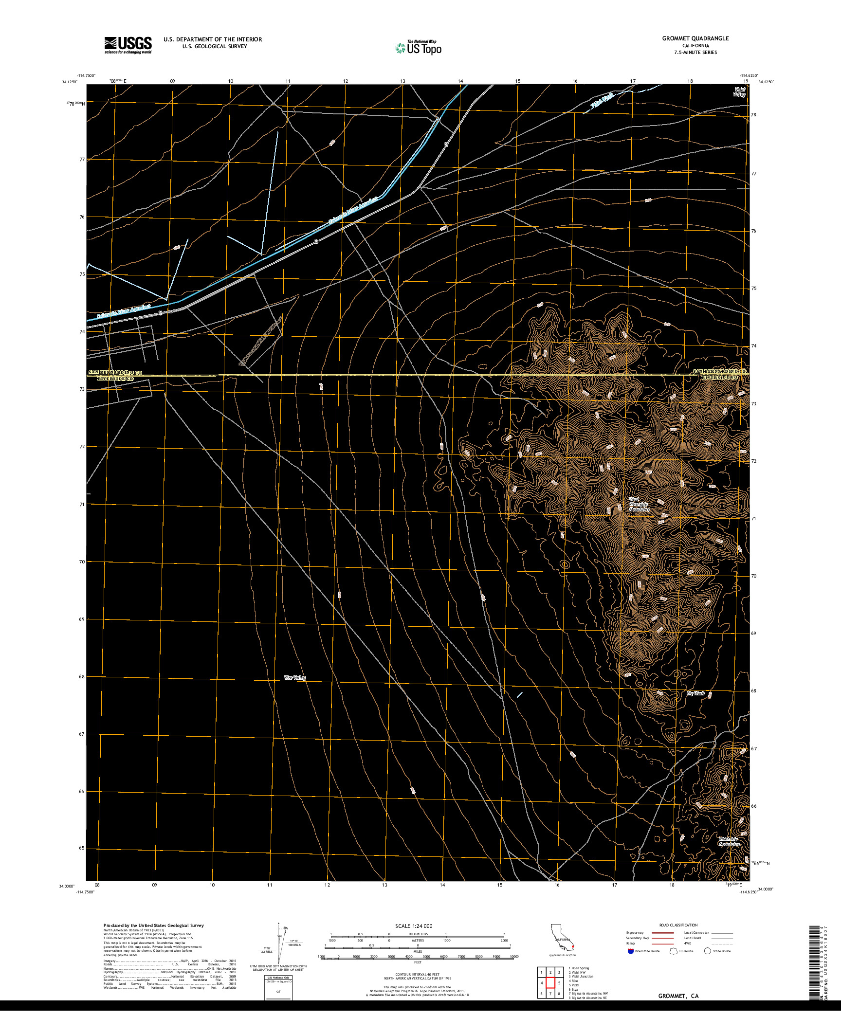 USGS US TOPO 7.5-MINUTE MAP FOR GROMMET, CA 2018