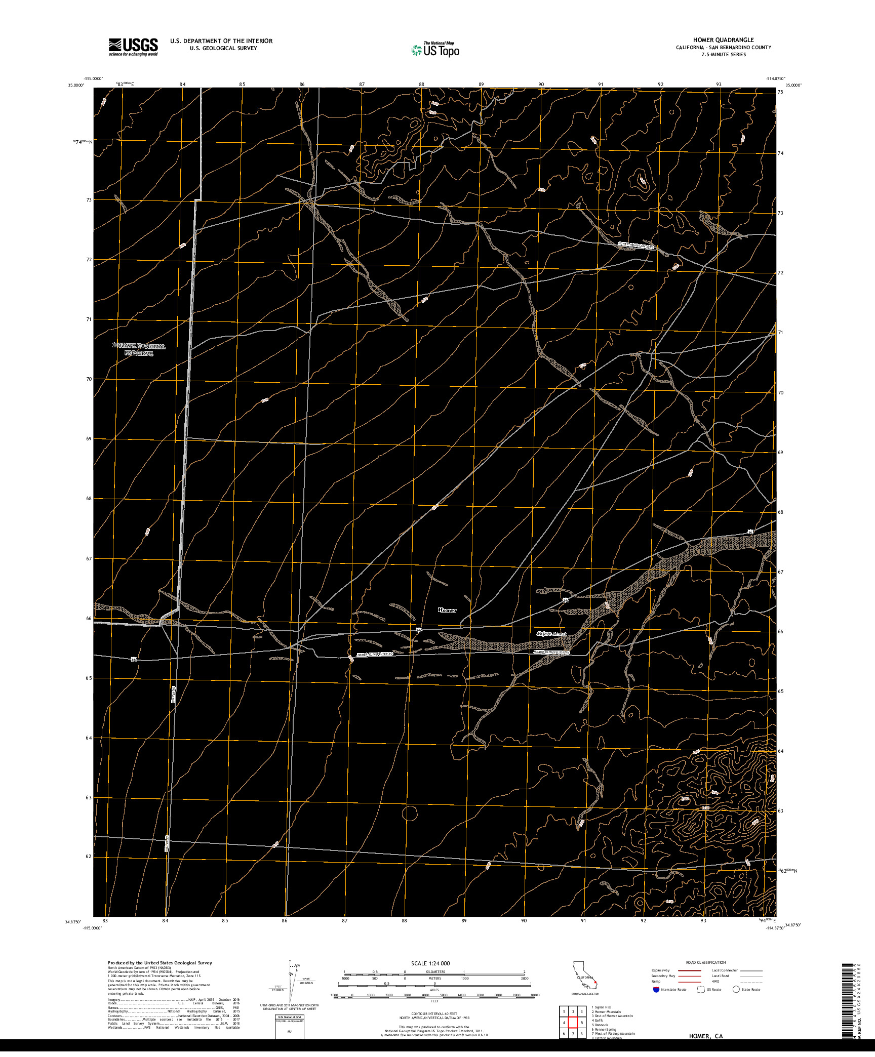 USGS US TOPO 7.5-MINUTE MAP FOR HOMER, CA 2018