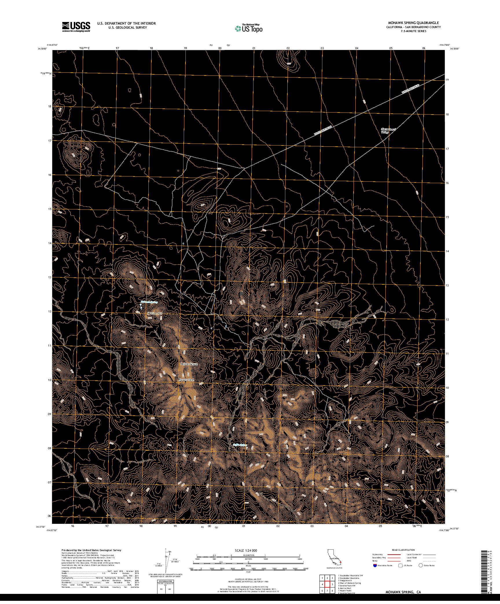 USGS US TOPO 7.5-MINUTE MAP FOR MOHAWK SPRING, CA 2018