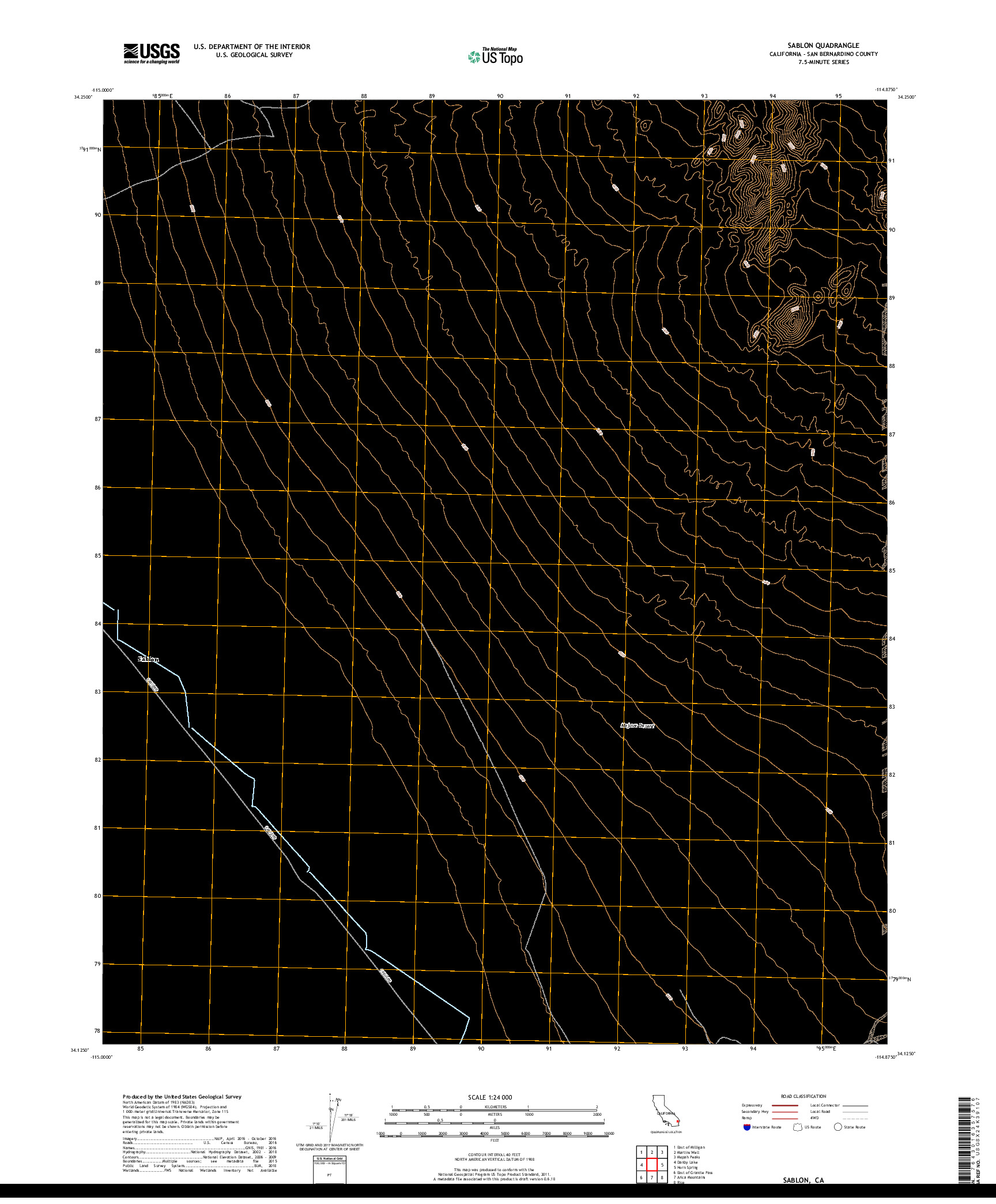 USGS US TOPO 7.5-MINUTE MAP FOR SABLON, CA 2018