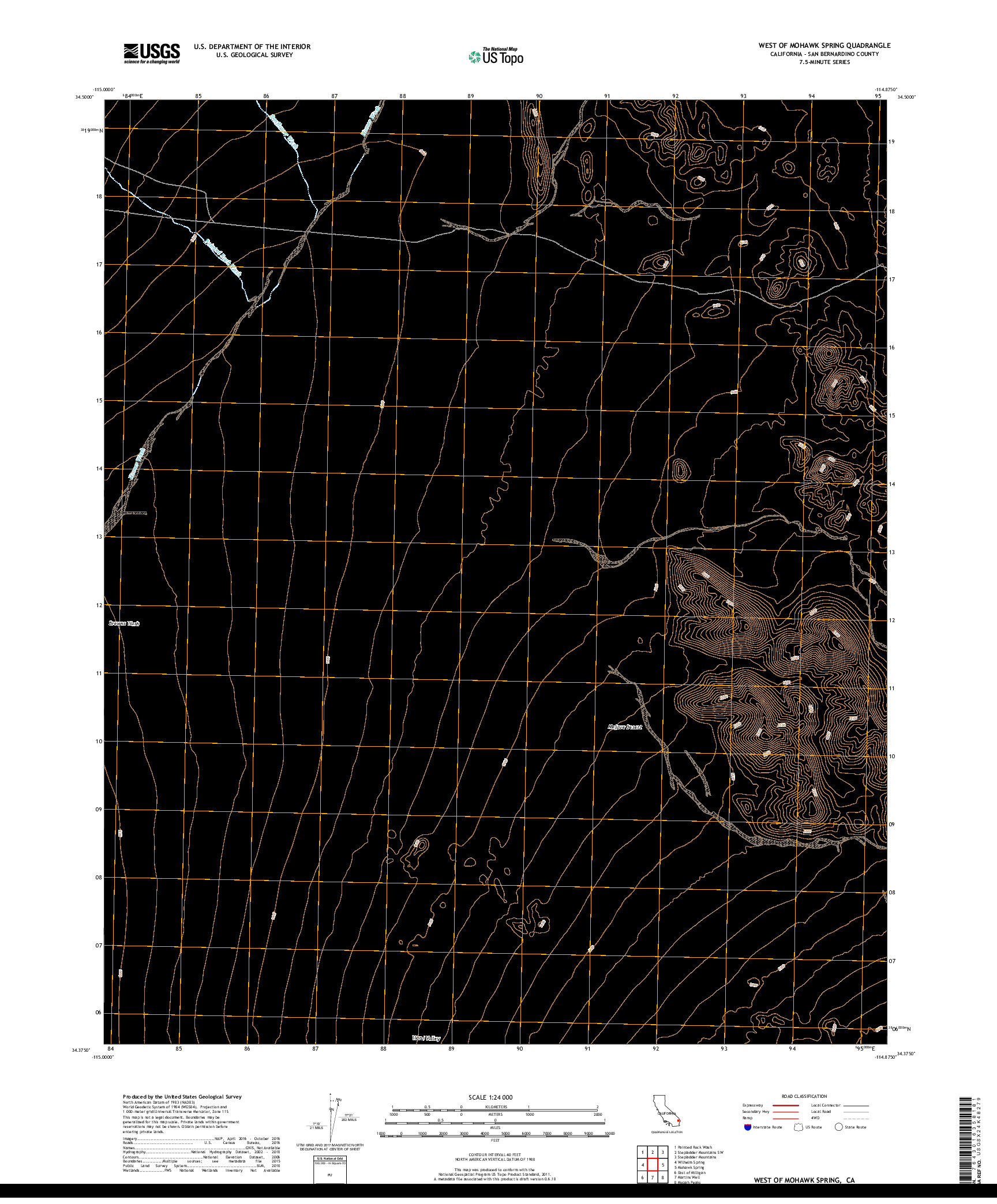 USGS US TOPO 7.5-MINUTE MAP FOR WEST OF MOHAWK SPRING, CA 2018