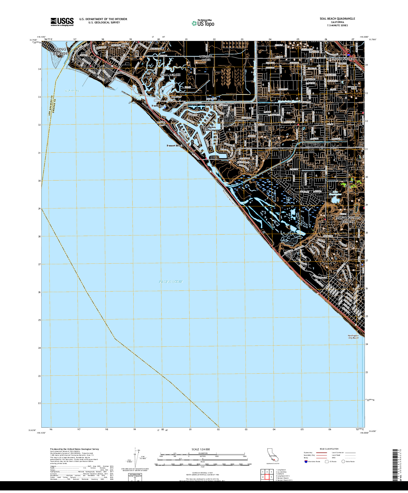 USGS US TOPO 7.5-MINUTE MAP FOR SEAL BEACH, CA 2018