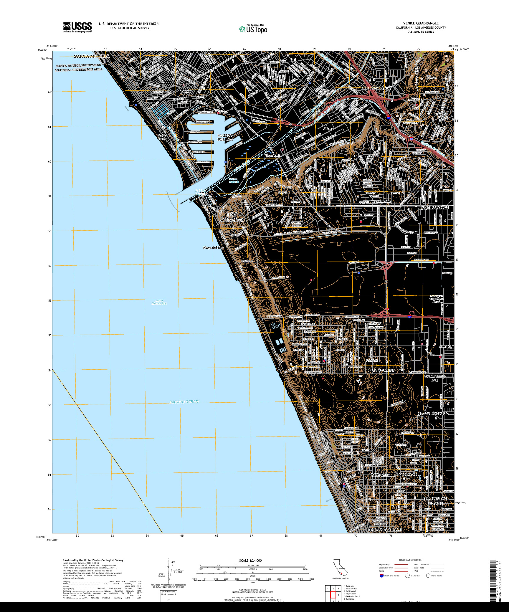 USGS US TOPO 7.5-MINUTE MAP FOR VENICE, CA 2018