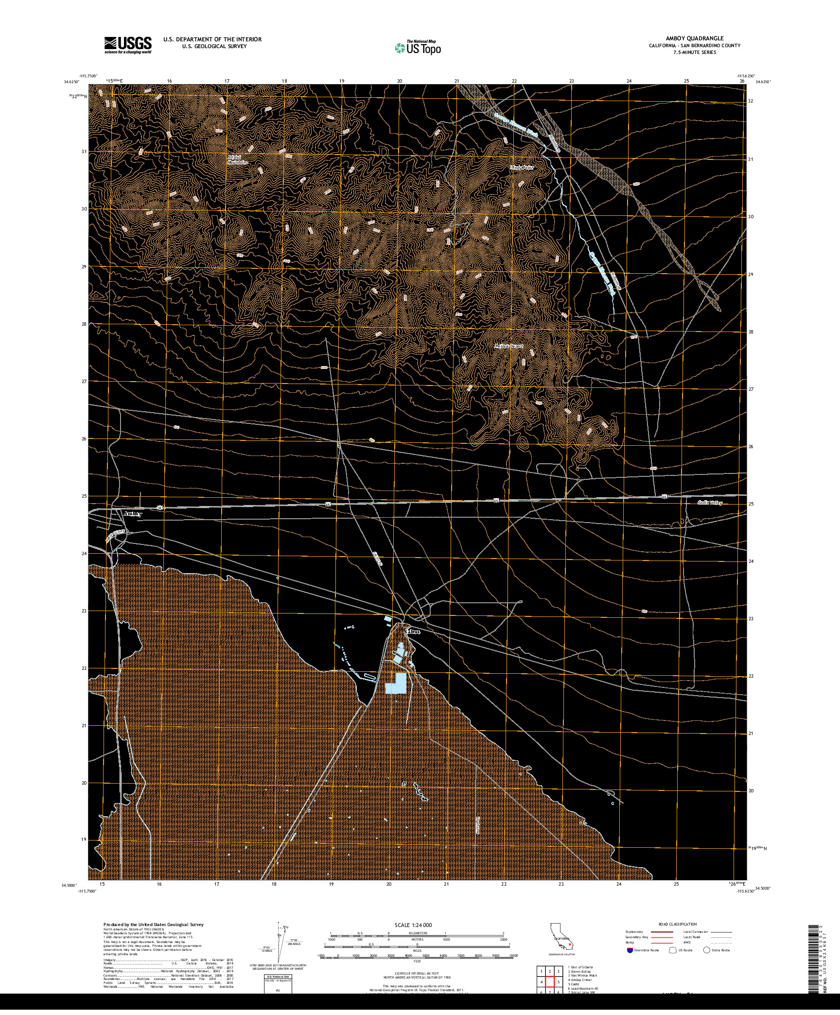 USGS US TOPO 7.5-MINUTE MAP FOR AMBOY, CA 2018