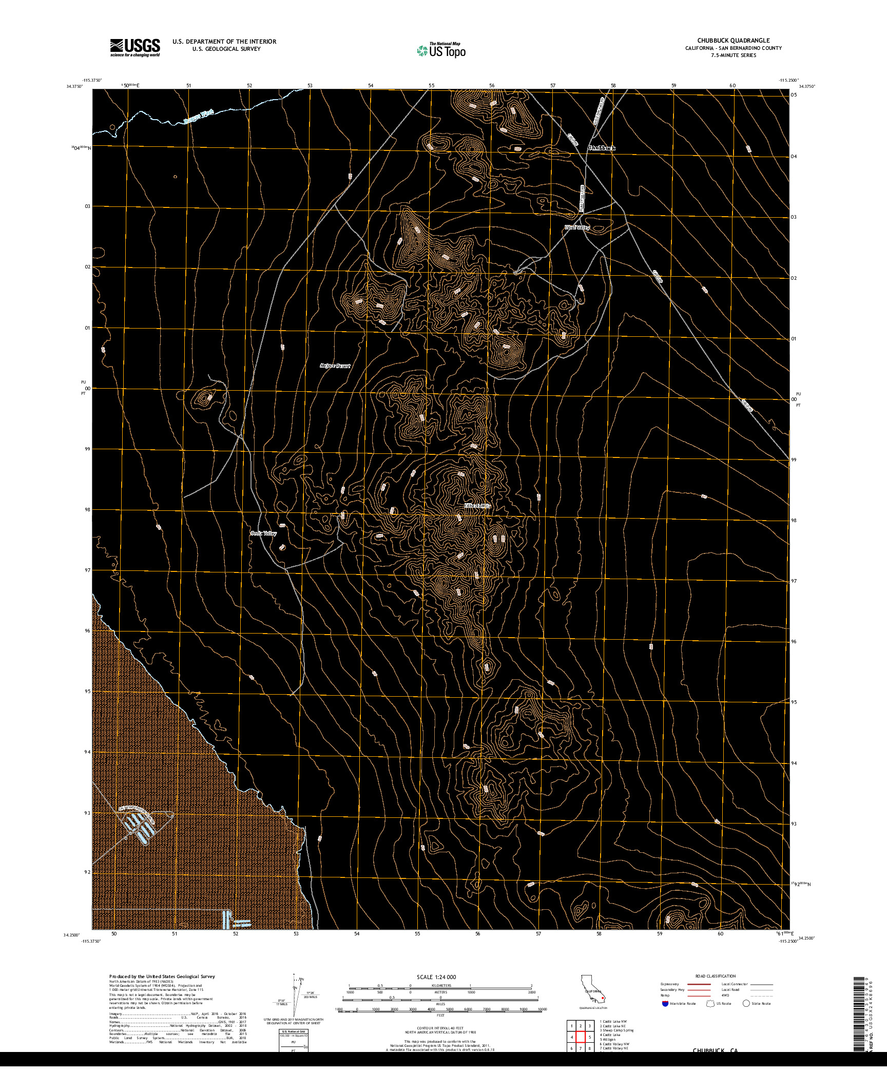 USGS US TOPO 7.5-MINUTE MAP FOR CHUBBUCK, CA 2018