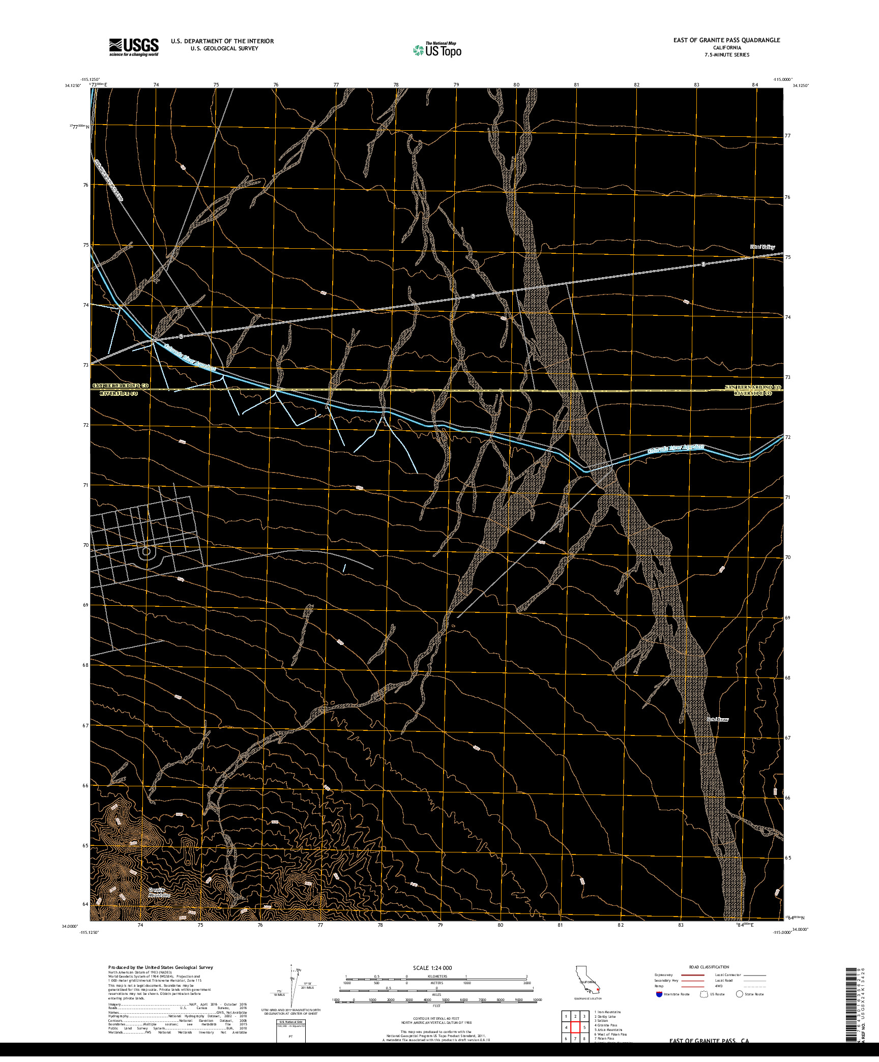 USGS US TOPO 7.5-MINUTE MAP FOR EAST OF GRANITE PASS, CA 2018