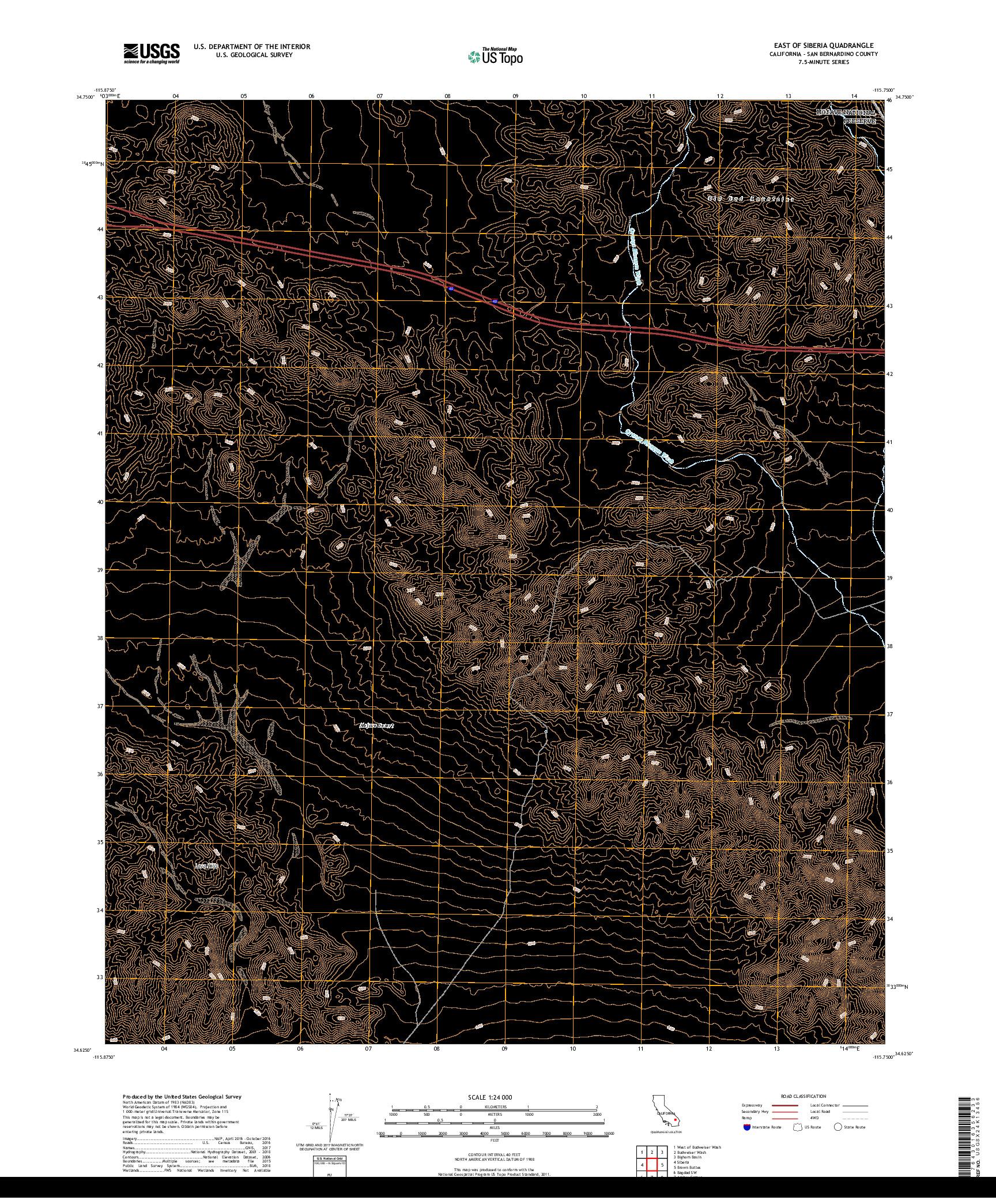 USGS US TOPO 7.5-MINUTE MAP FOR EAST OF SIBERIA, CA 2018