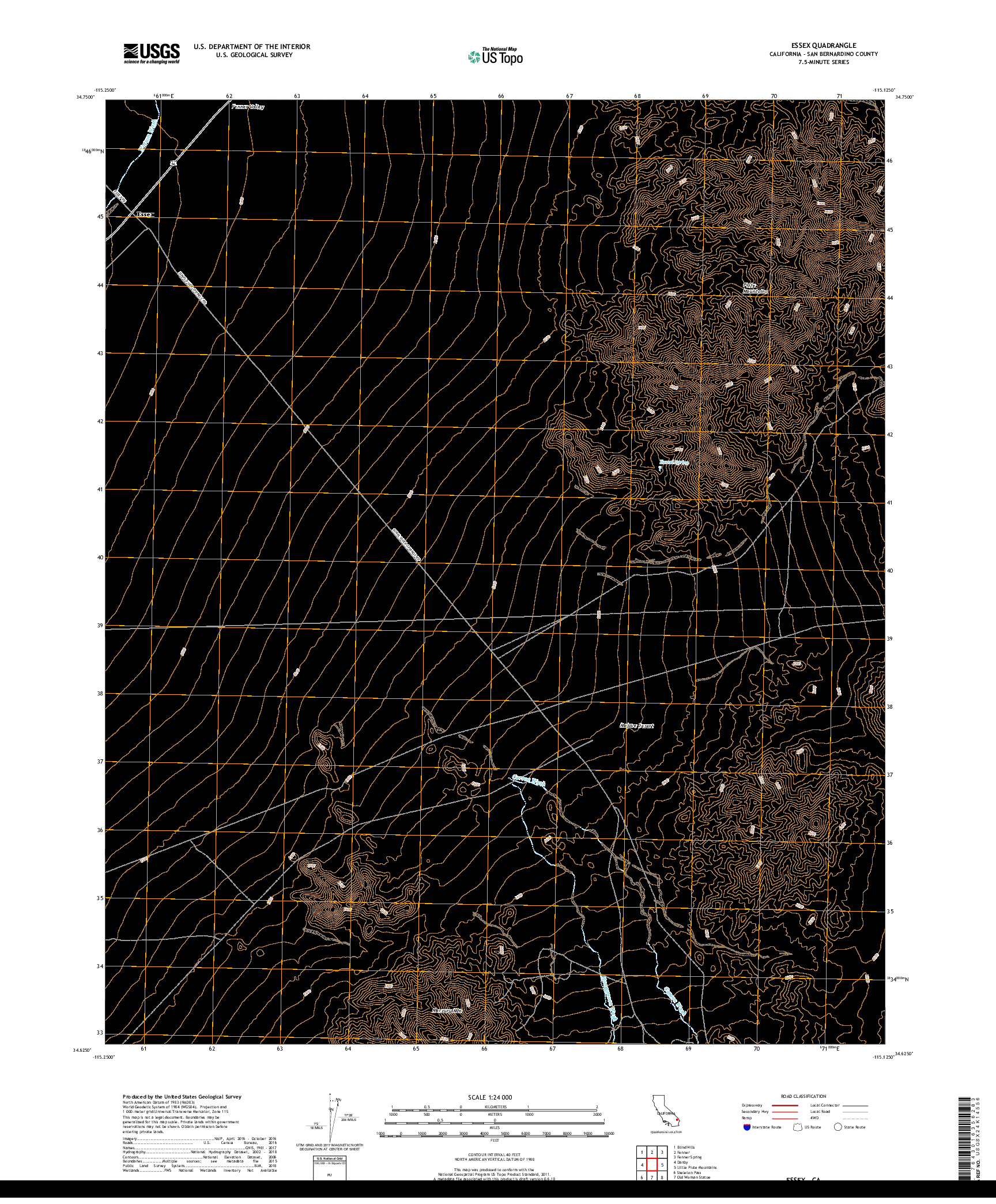 USGS US TOPO 7.5-MINUTE MAP FOR ESSEX, CA 2018