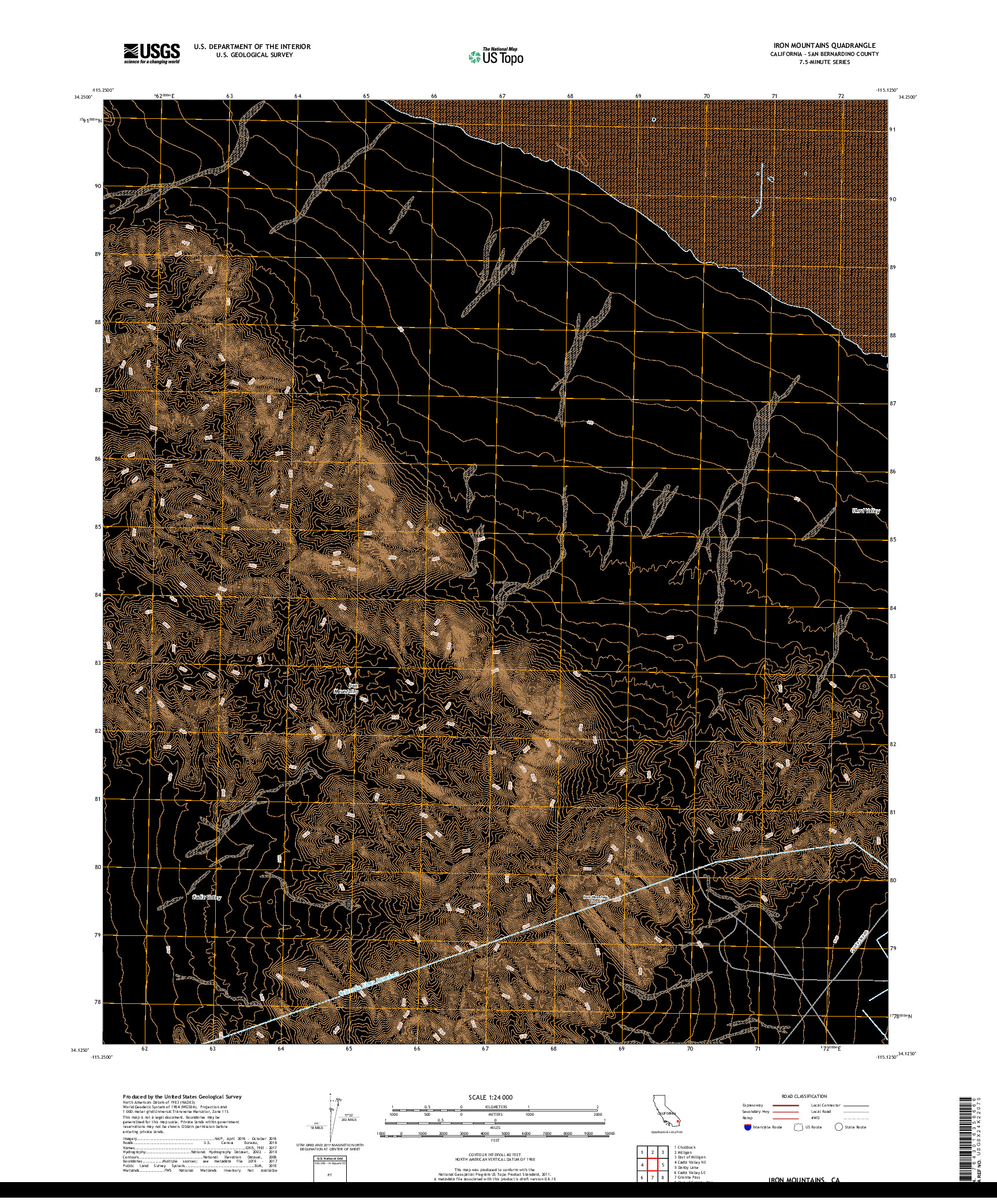 USGS US TOPO 7.5-MINUTE MAP FOR IRON MOUNTAINS, CA 2018