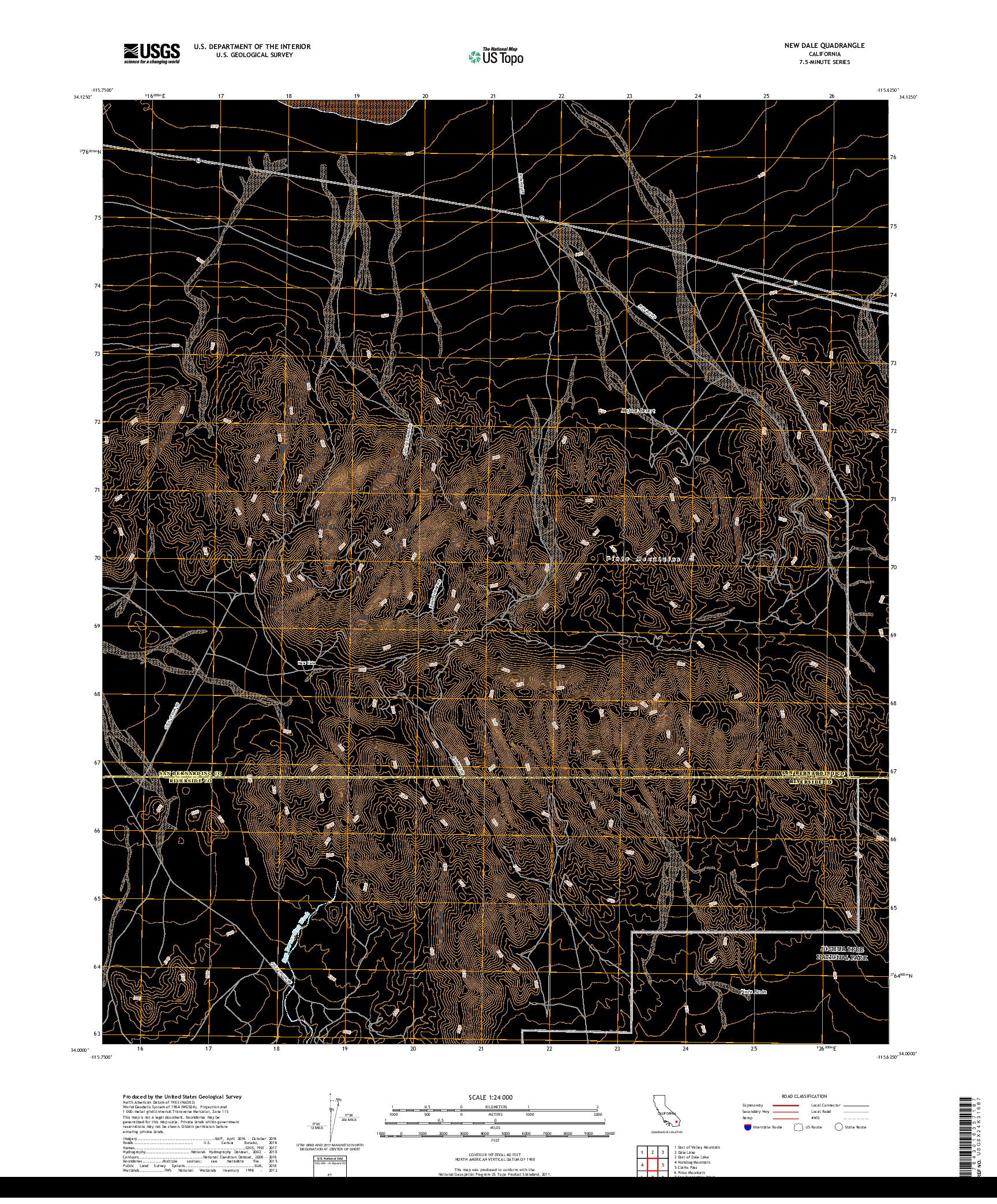 USGS US TOPO 7.5-MINUTE MAP FOR NEW DALE, CA 2018