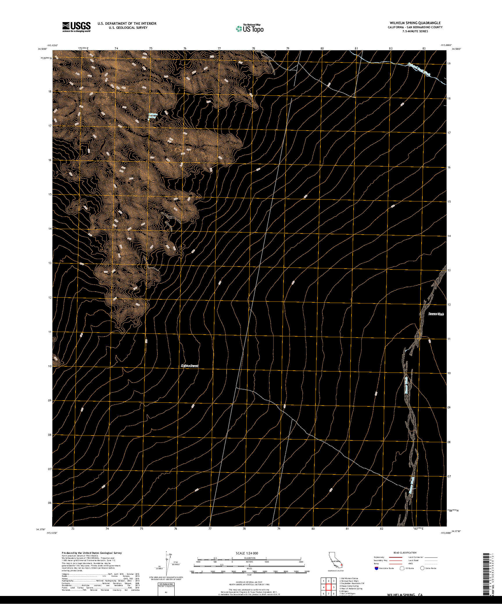 USGS US TOPO 7.5-MINUTE MAP FOR WILHELM SPRING, CA 2018