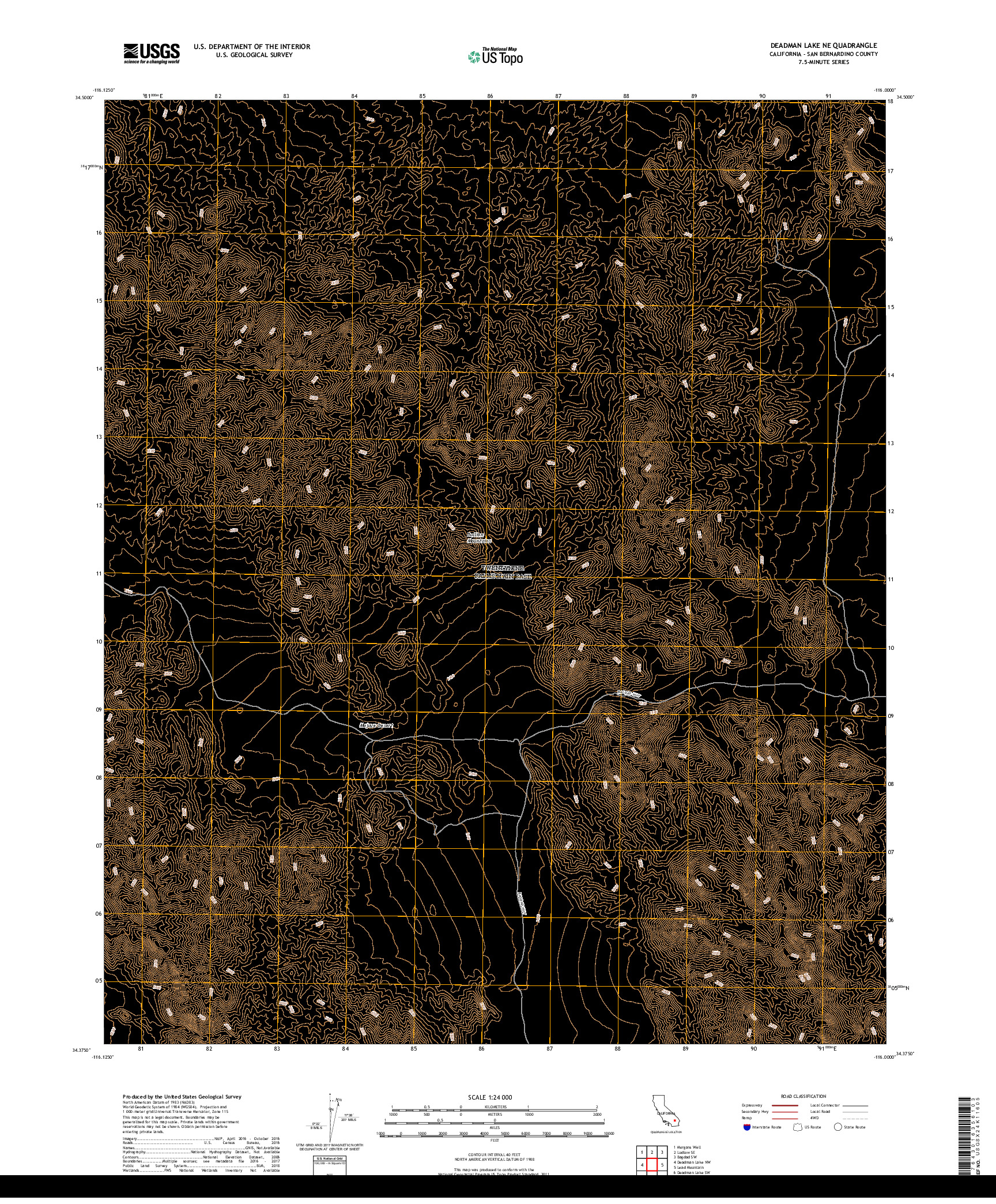 USGS US TOPO 7.5-MINUTE MAP FOR DEADMAN LAKE NE, CA 2018