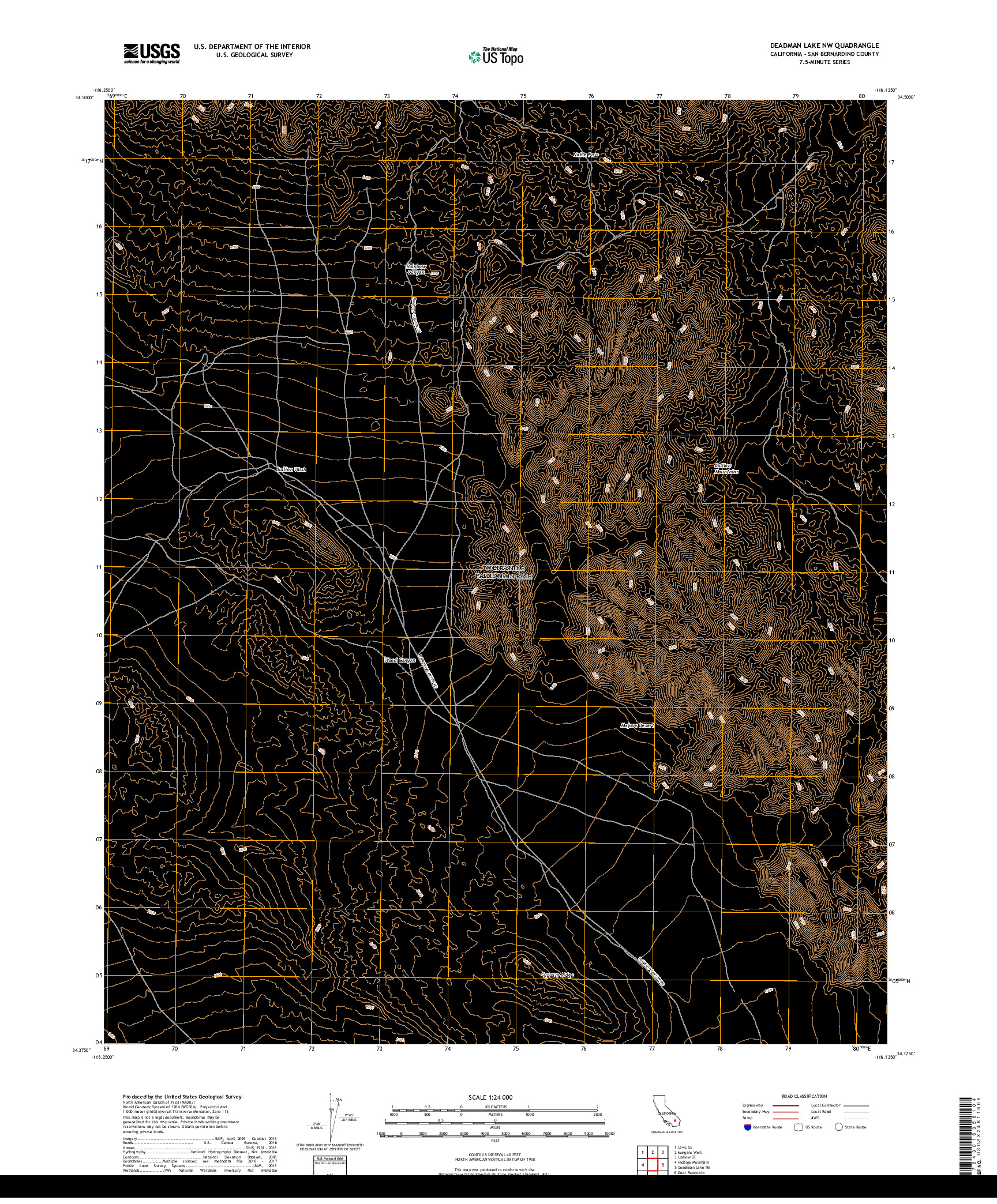 USGS US TOPO 7.5-MINUTE MAP FOR DEADMAN LAKE NW, CA 2018